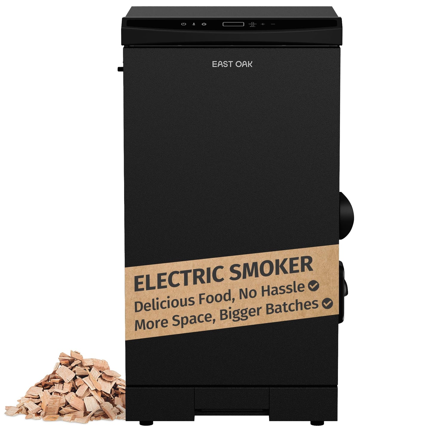 EAST OAK 30" Electric Smoker, Outdoor Smoker with Glass Door & Meat Thermometer, 725 Sq Inch Large Capacity, 4 Detachable Racks for Backyard BBQ, Party, Outdoor Cooking Night Blue
