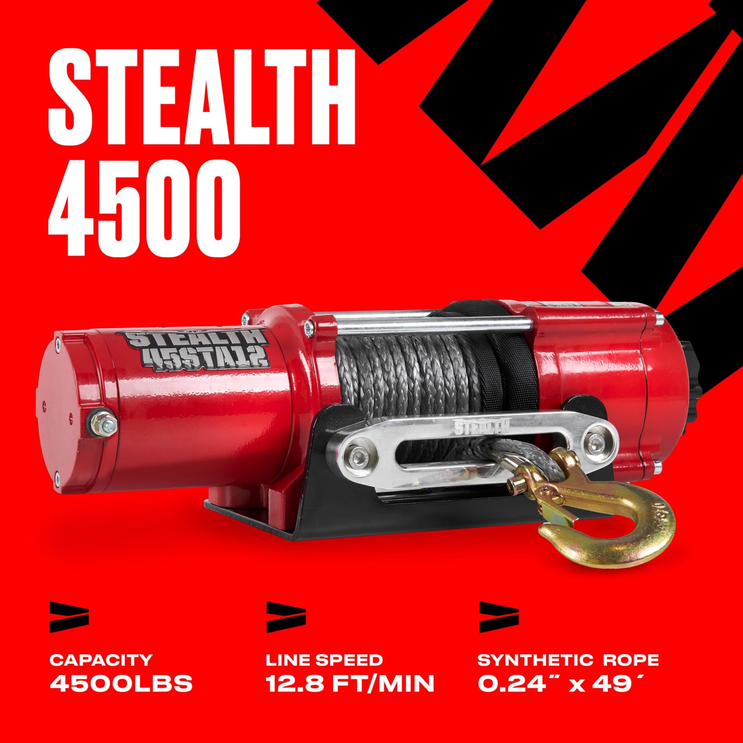 Stealth Winches 13500lb Truck Winch 12V Electric Winch with 2 Wireless remotes and Steel Rope, Perfect for SUV Towing Trailer Winch, Hook, Weatherproof, with Roller Fairlead, Heavy Duty