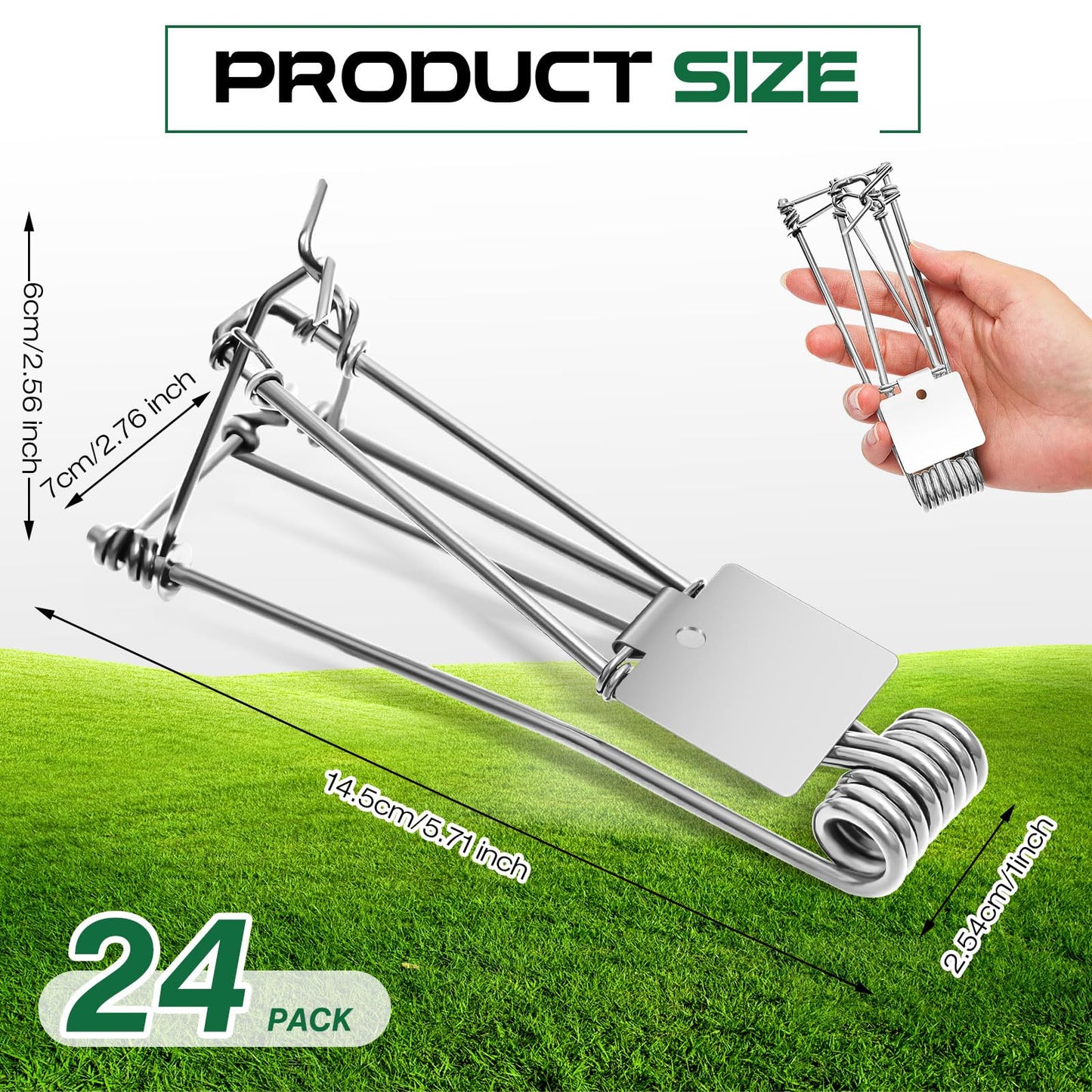 Qualirey 2 Pcs Outdoor Gopher Trap Easy Set Mole Trap Weather Resistant Gopher Killer Vole Killer for Lawn Garden Farm (Black)