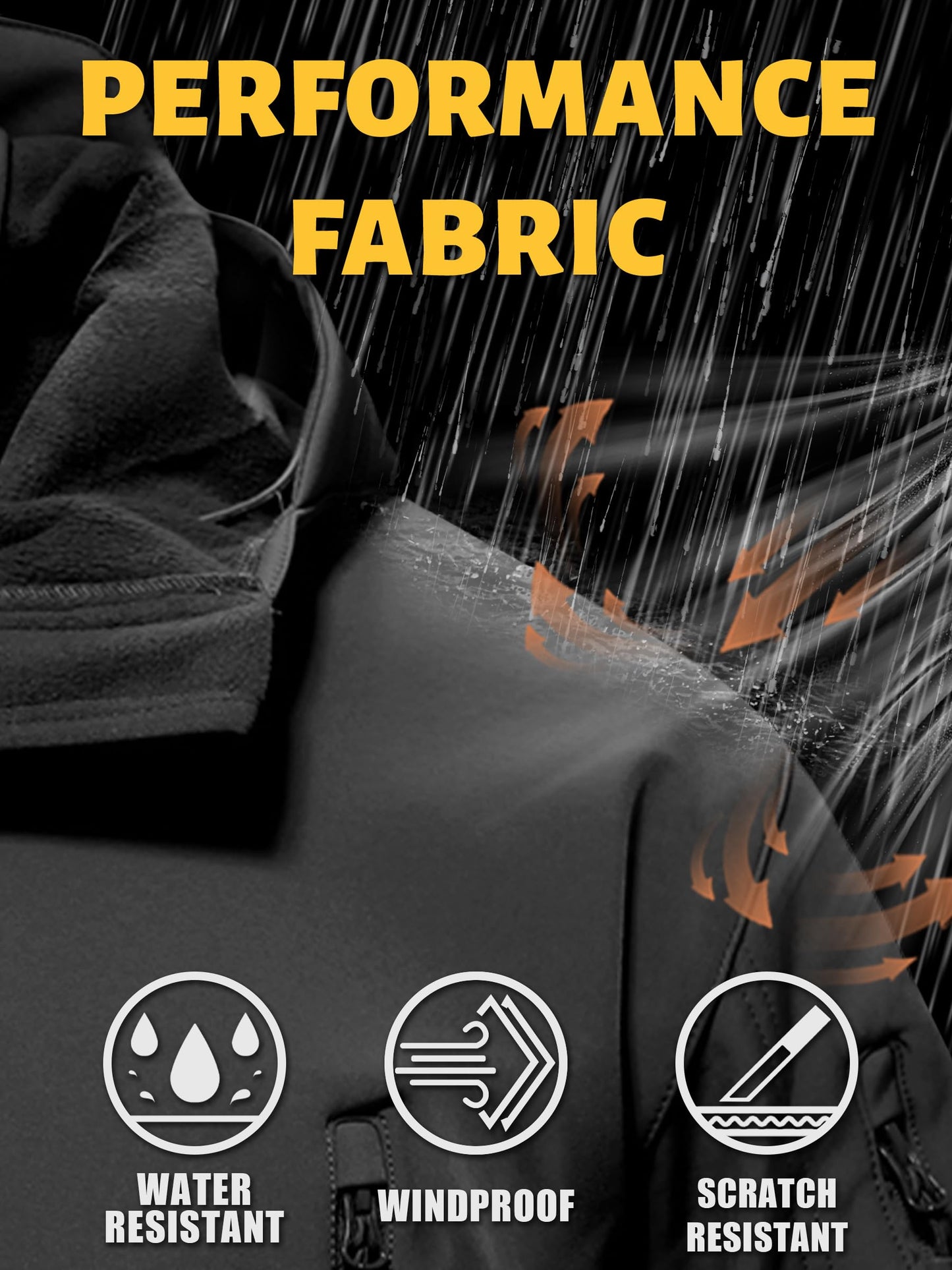 TACVASEN Men's Special Ops Military Tactical Rain Jackets Winter Warm Fleece Softshell Hooded Raincoat Snowboard