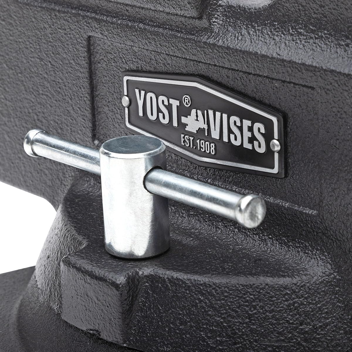 Yost HD550-C Heavy Duty 5-1/2 Inch Mechanics Work Bench Vise | Heavy Duty Woodworking & Metal Work Table with Secure Grip Swivel Base | 60,000 PSI Casting Iron Material with Extra-large Anvil Surface