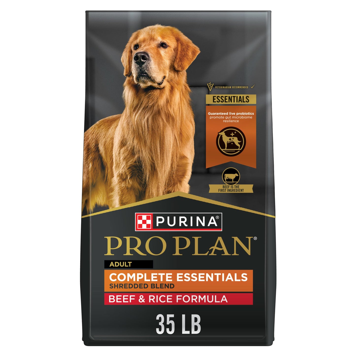 Purina Pro Plan Complete Essentials Shredded Blend Chicken and Rice Dog Food Dry Formula with Probiotics for Dogs - 47 lb. Bag