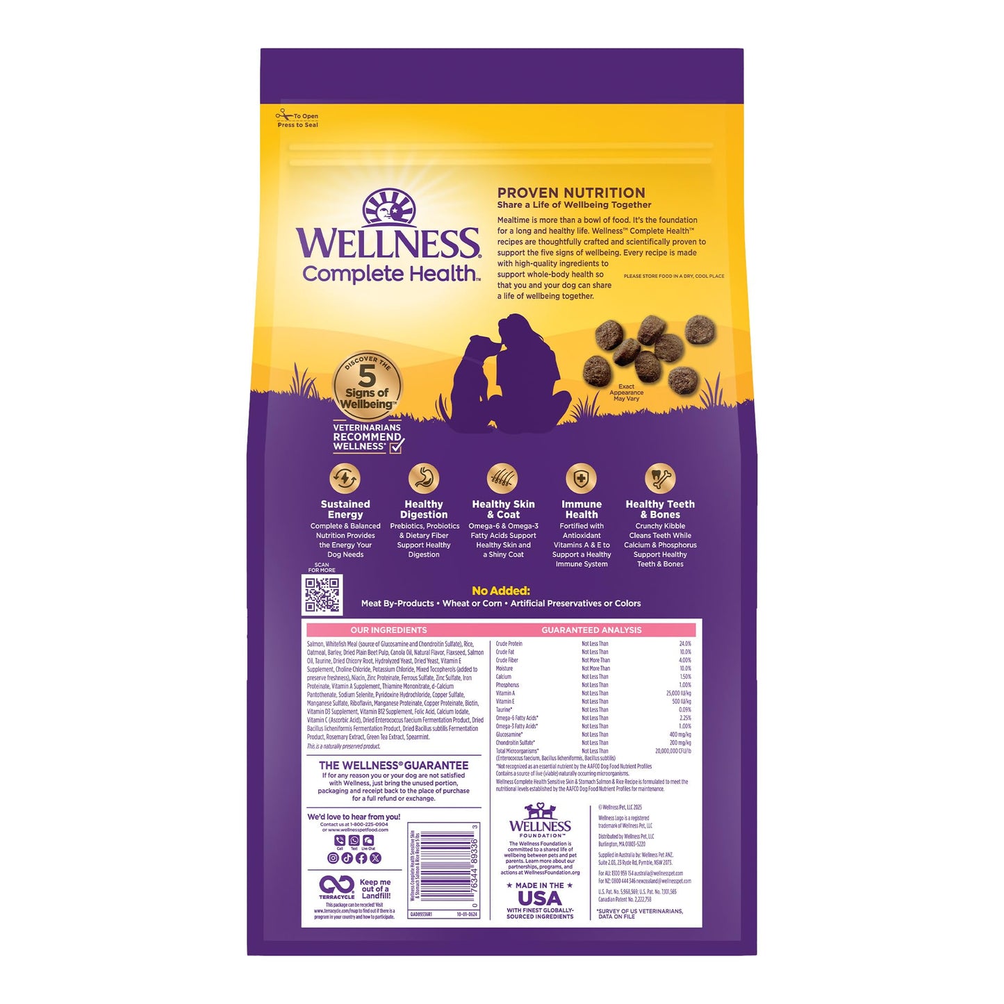 Wellness Complete Health Dry Dog Food, Wholesome Grains, Natural, Lamb & Barley Recipe, (30-Pound Bag)