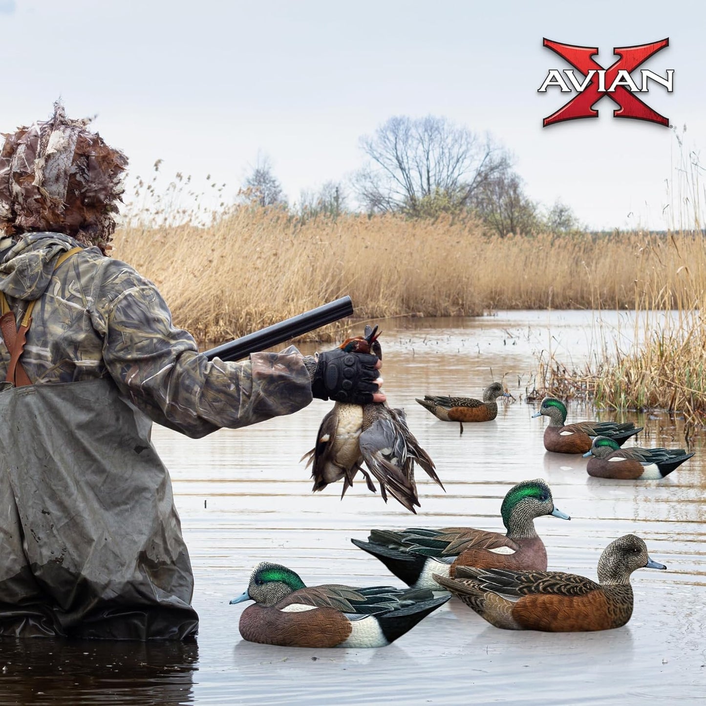 Avian X Topflight Wigeons Decoys with Topflight Pintails and Gadwall Decoys, Realistic Floating Decoys, 6 Pack Each, Multicolor