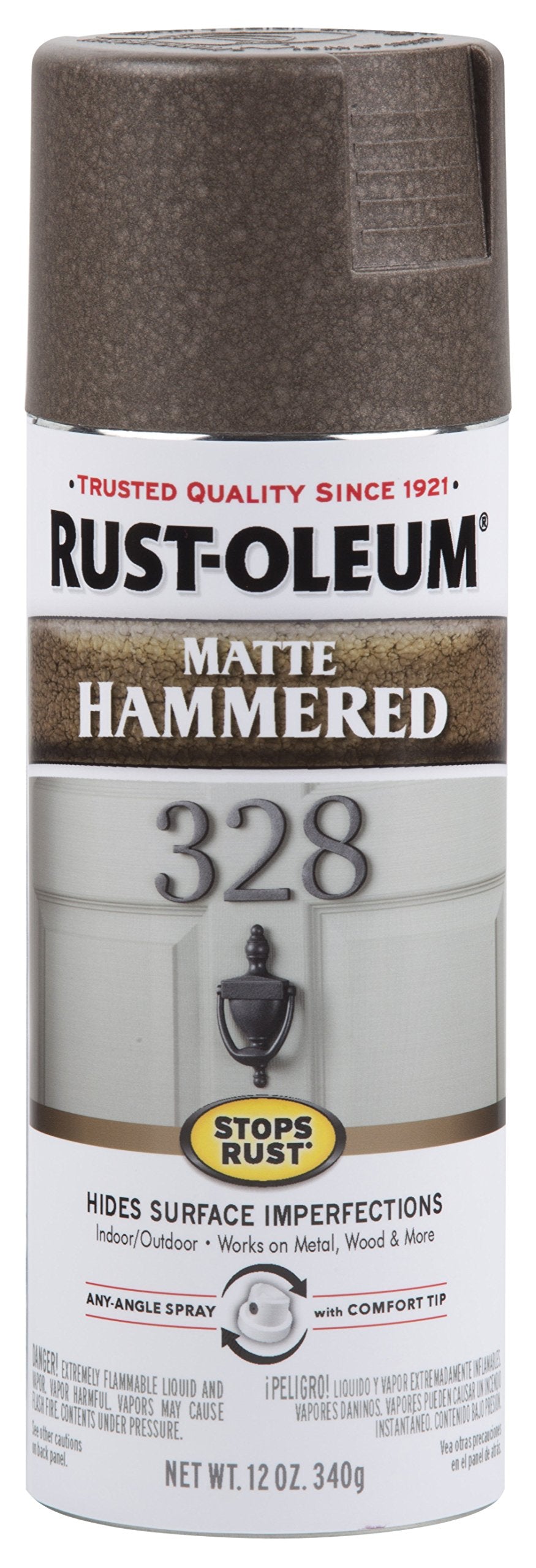 Rust-Oleum 7214830-6PK Stops Rust Hammered Spray Paint, 12 oz, Gray, 6 Pack