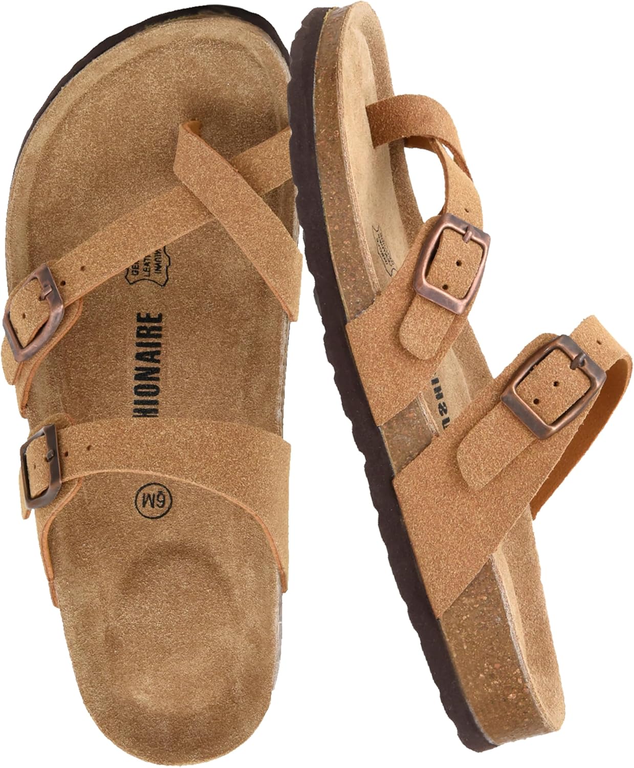 CUSHIONAIRE Women's Luna Cork Footbed Sandal With +Comfort
