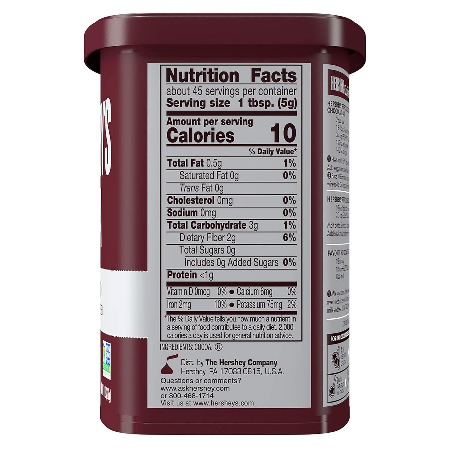 HERSHEY'S Cocoa Powder Bulk Bag, 5 lb