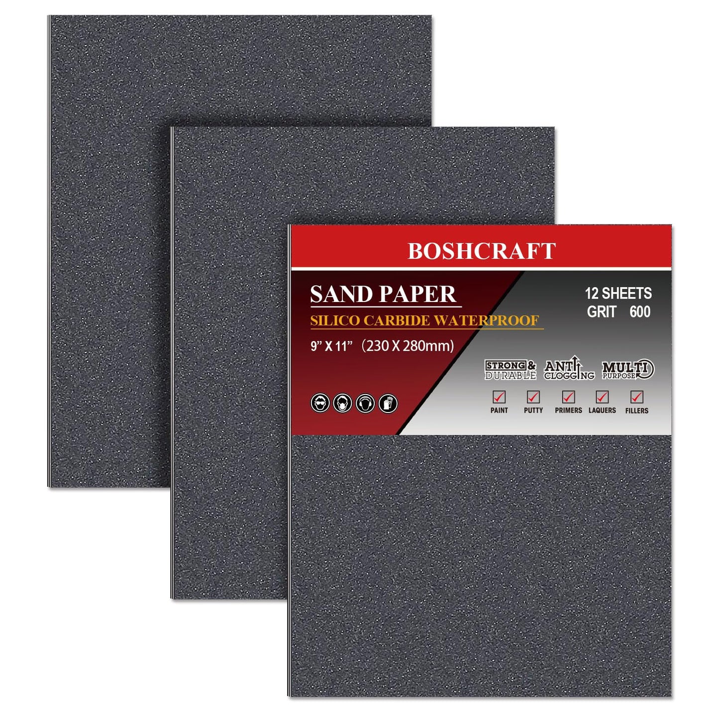 50 Pcs 1/4 Sheet Sandpaper, Premium Sand Paper 80/120/150/220/320/400 Grit Sandpaper Sheet Sand Paper Assortment for Wood Metal Automotive Palm Sanders 5.5" x 4.5"