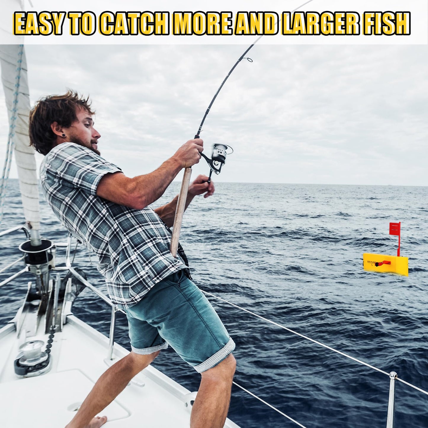 2 Pack Planer Boards for Fishing Trolling 8 x 3 Inches Off Shore Crappie Planer Boards Kits with Flag Fishing Accessory for Inshore Offshore Trolling Dragging