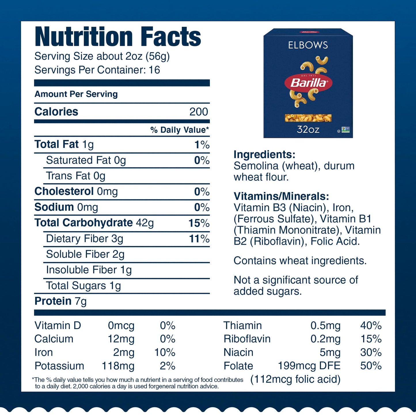 Barilla Elbows Pasta, 16 oz. Box (Pack of 8) - Non-GMO Pasta Made with Durum Wheat Semolina - Kosher Certified