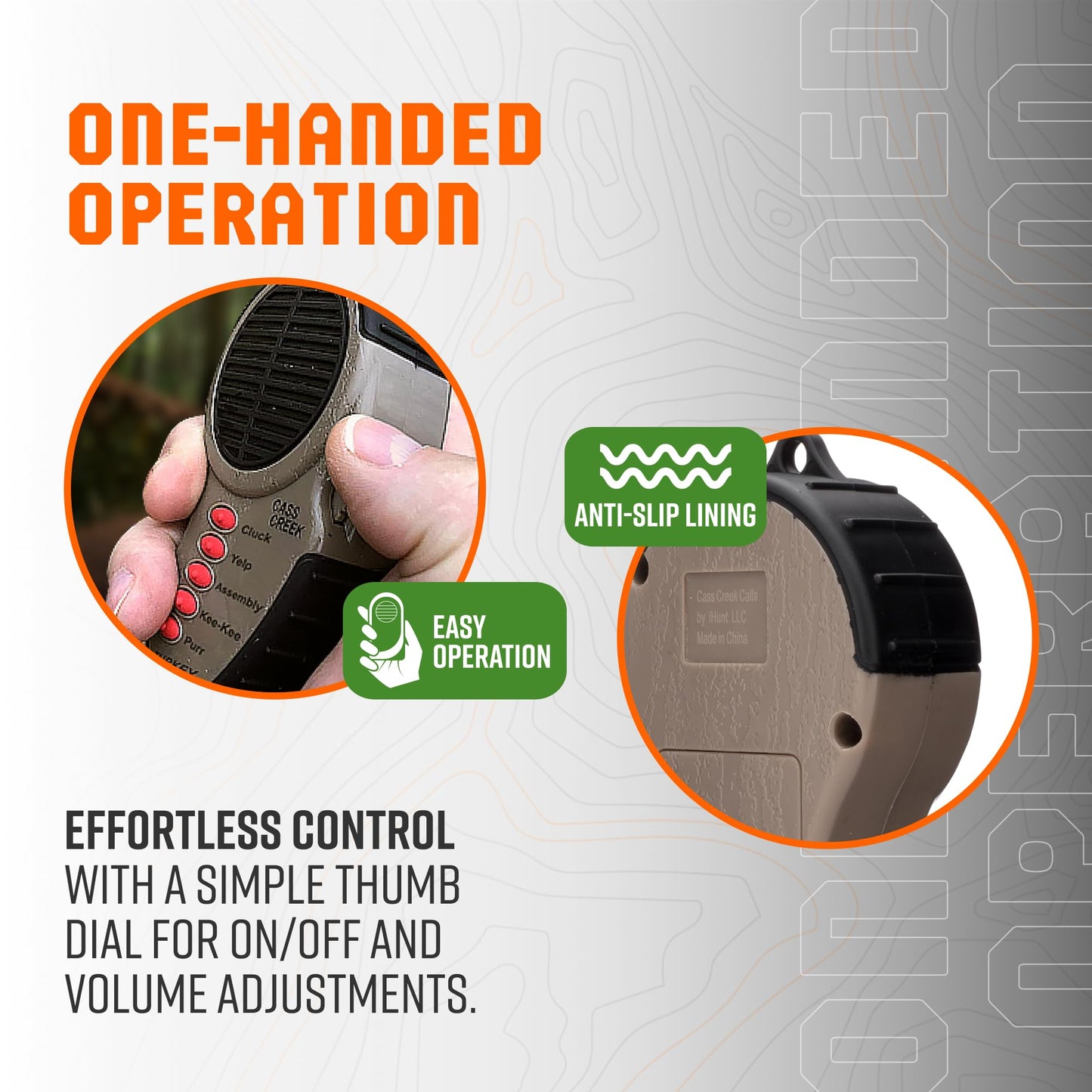 Cass Creek Ergo Call, Handheld Electronic Hunting Call, Compact Design, 5 Authentic Calls in 1, Expert Calls for Everyone