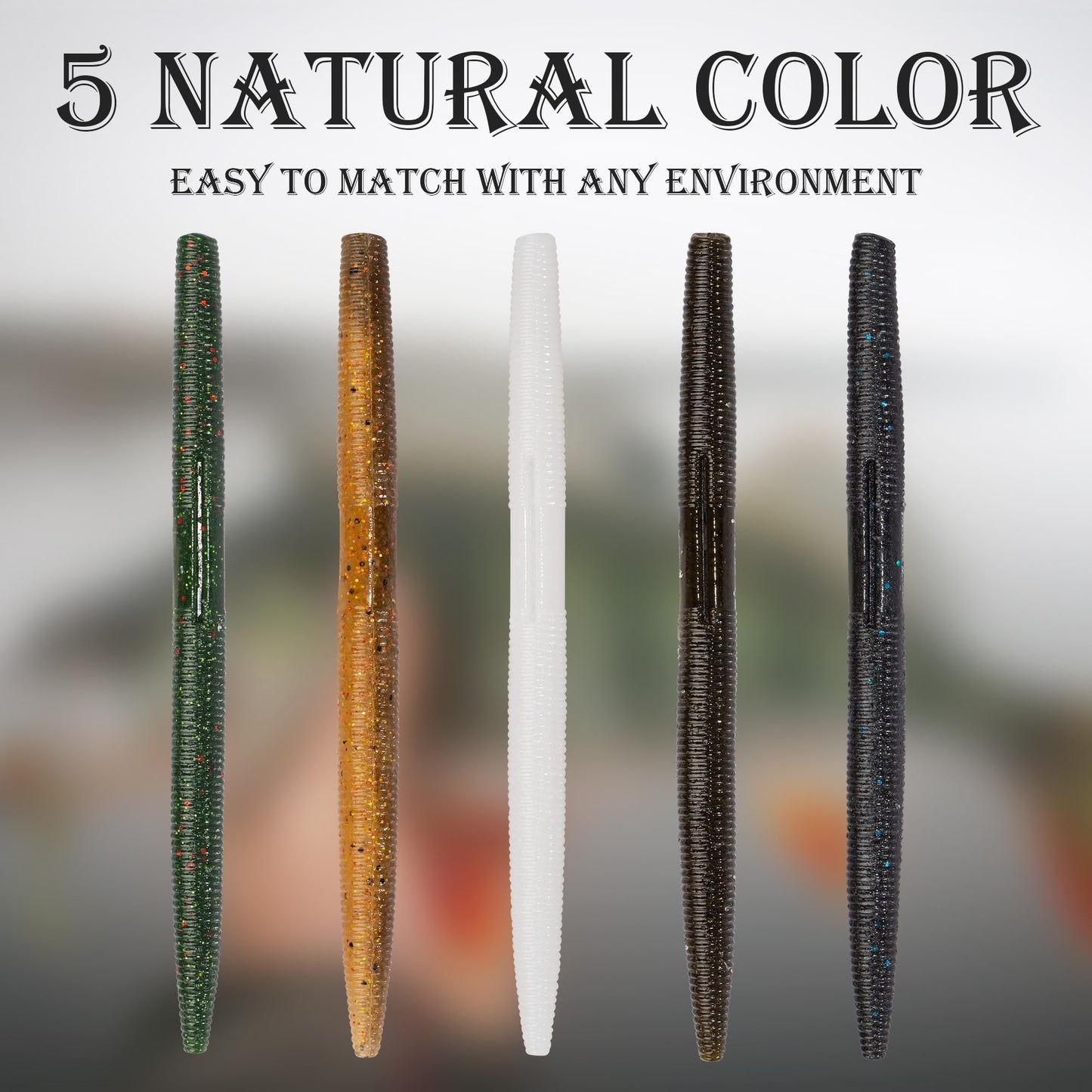 Senko Worms Kit – 4"/5" Soft Plastic Fishing Lures with Salt Impregnation for Bass Fishing