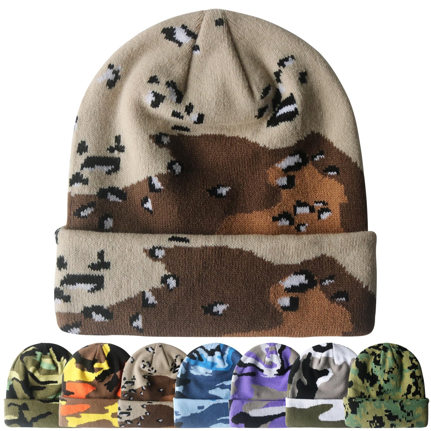 PFFY Beanie for Men Women Unisex Knit Cuffed Plain Winter Beanies Hats Skull Cap
