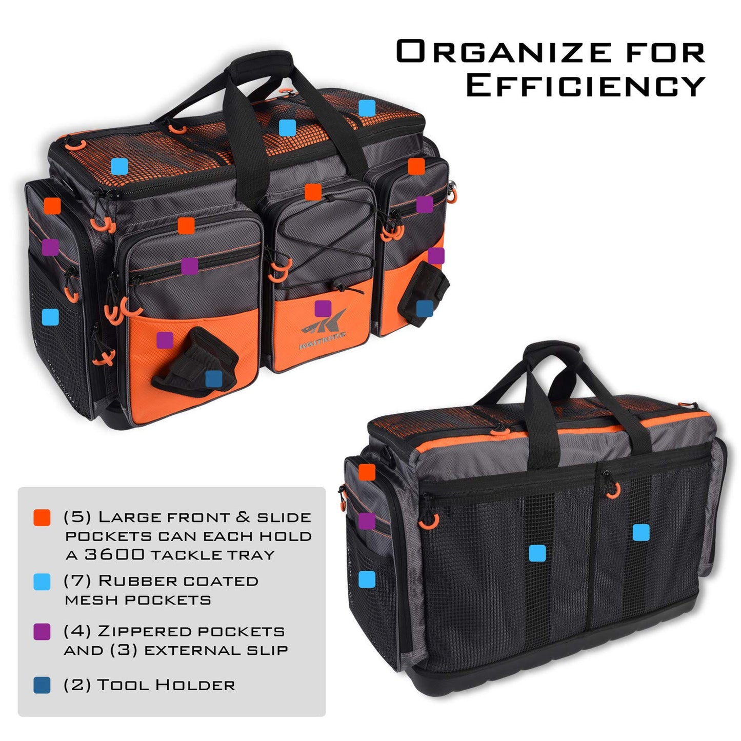 KastKing Fishing Gear & Tackle Bags - Saltwater Resistant Fishing Bags - Fishing Tackle Storage Bags