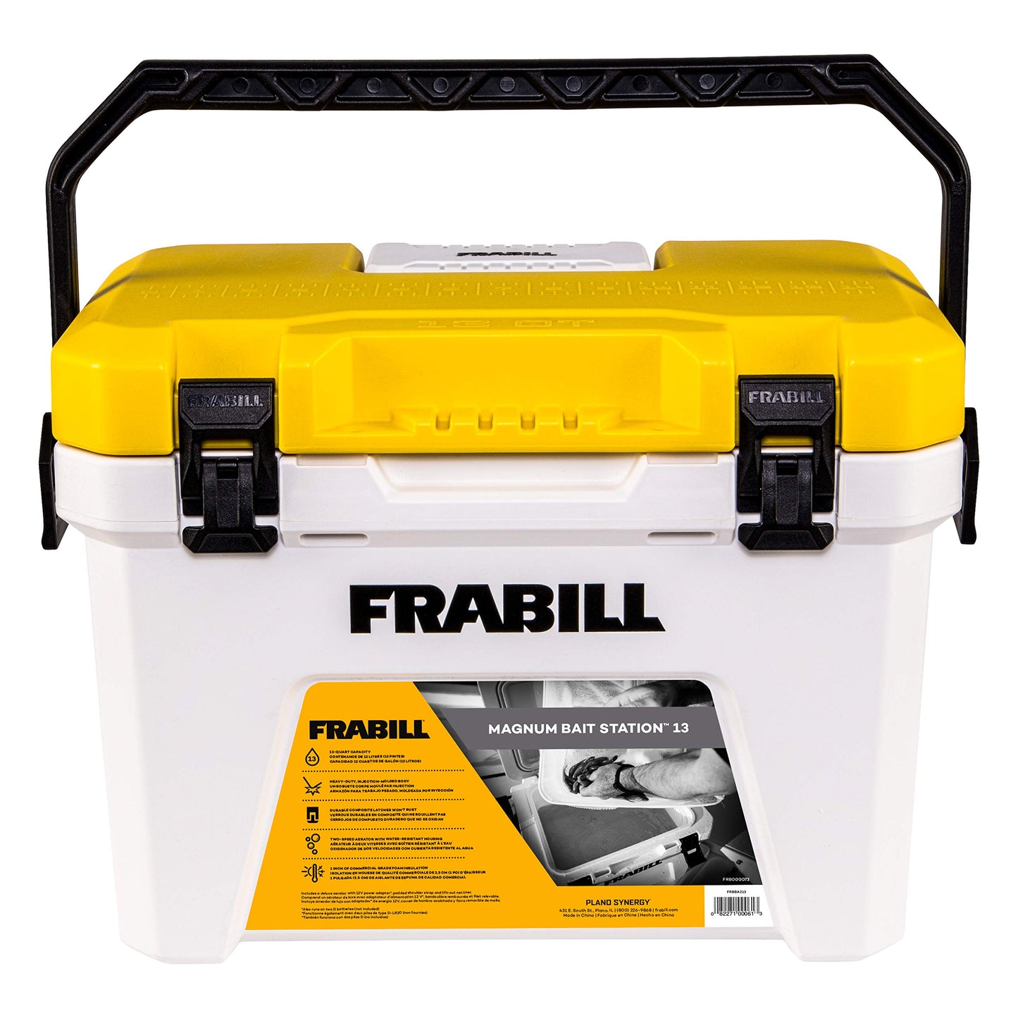 Frabill Magnum Bait Station 13 Quart Live Bait Well, White and Yellow