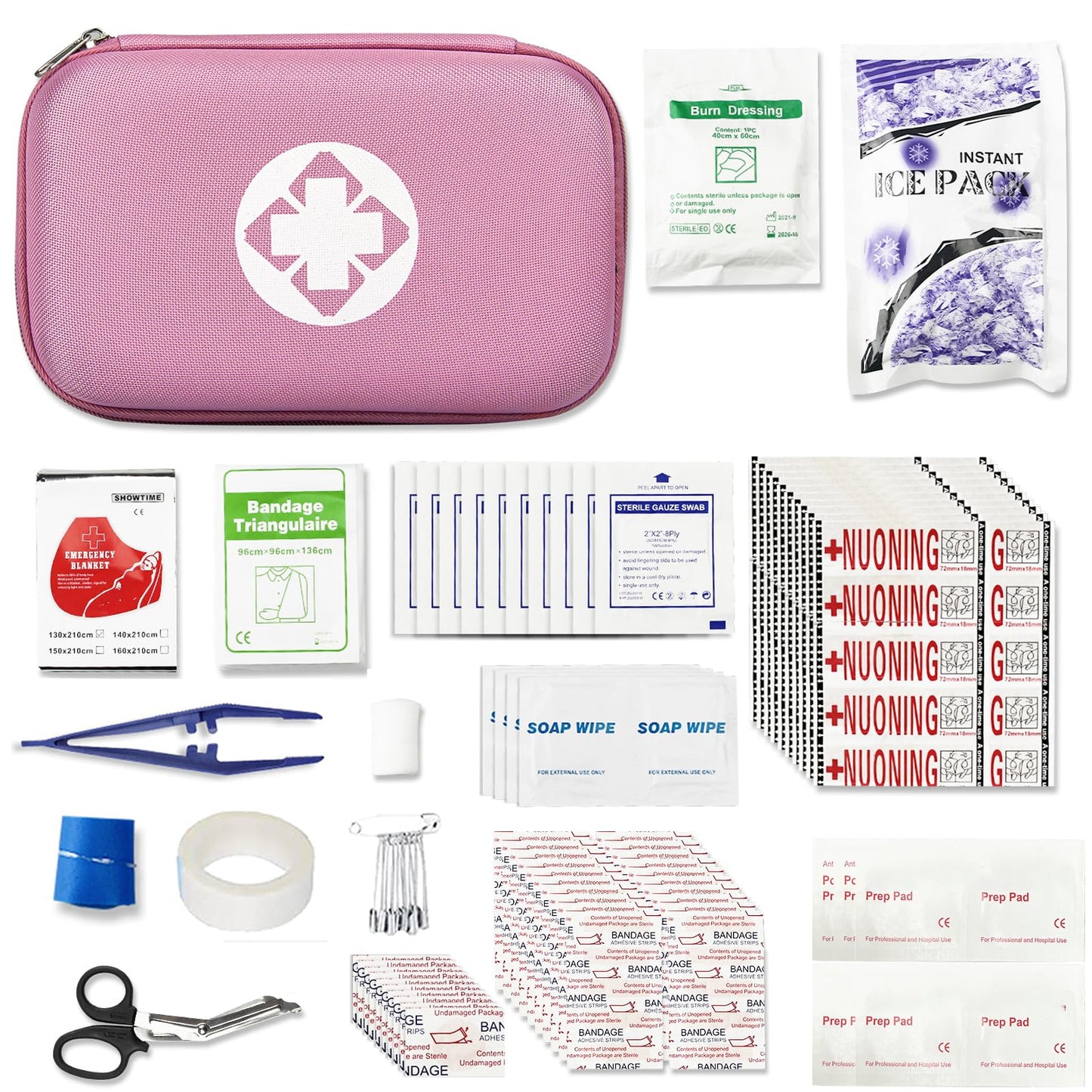 276PCS First Aid Kit Home Car Camping Hiking Emergency Supplies Small Compact Lovely Bag for School Outdoor, Basic Outdoor Essentials Survival Kit for Travel AMORNING