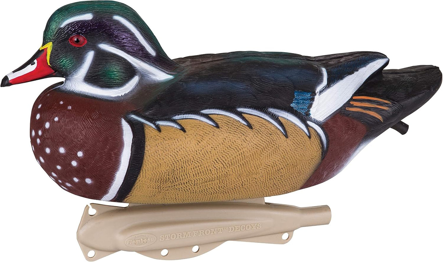 Flambeau Outdoors 8018SUV Storm Front 2 Wood Duck Decoys, Classic Floaters - 6-Pack
