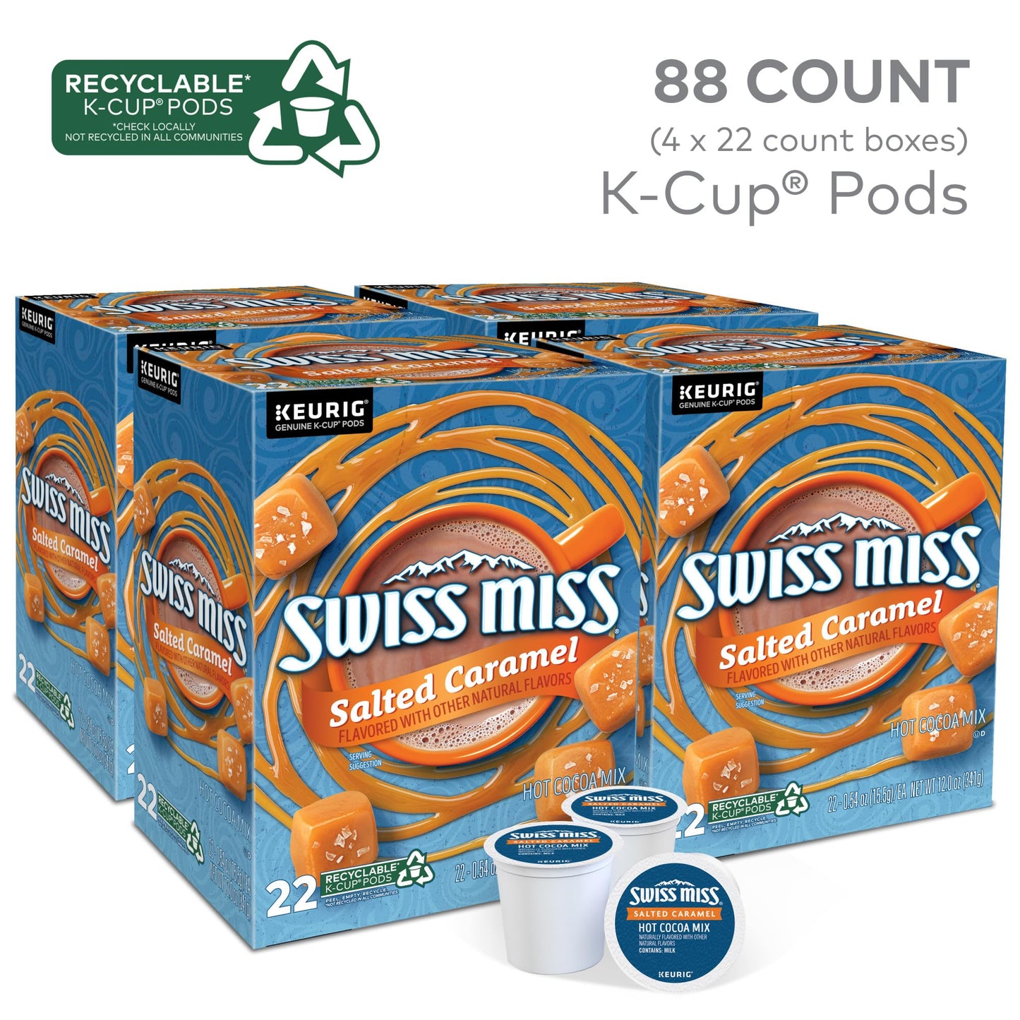Swiss Miss Milk Chocolate Hot Cocoa, Single-Serve Keurig K-Cup Pods, Hot Chocolate, 44 Count