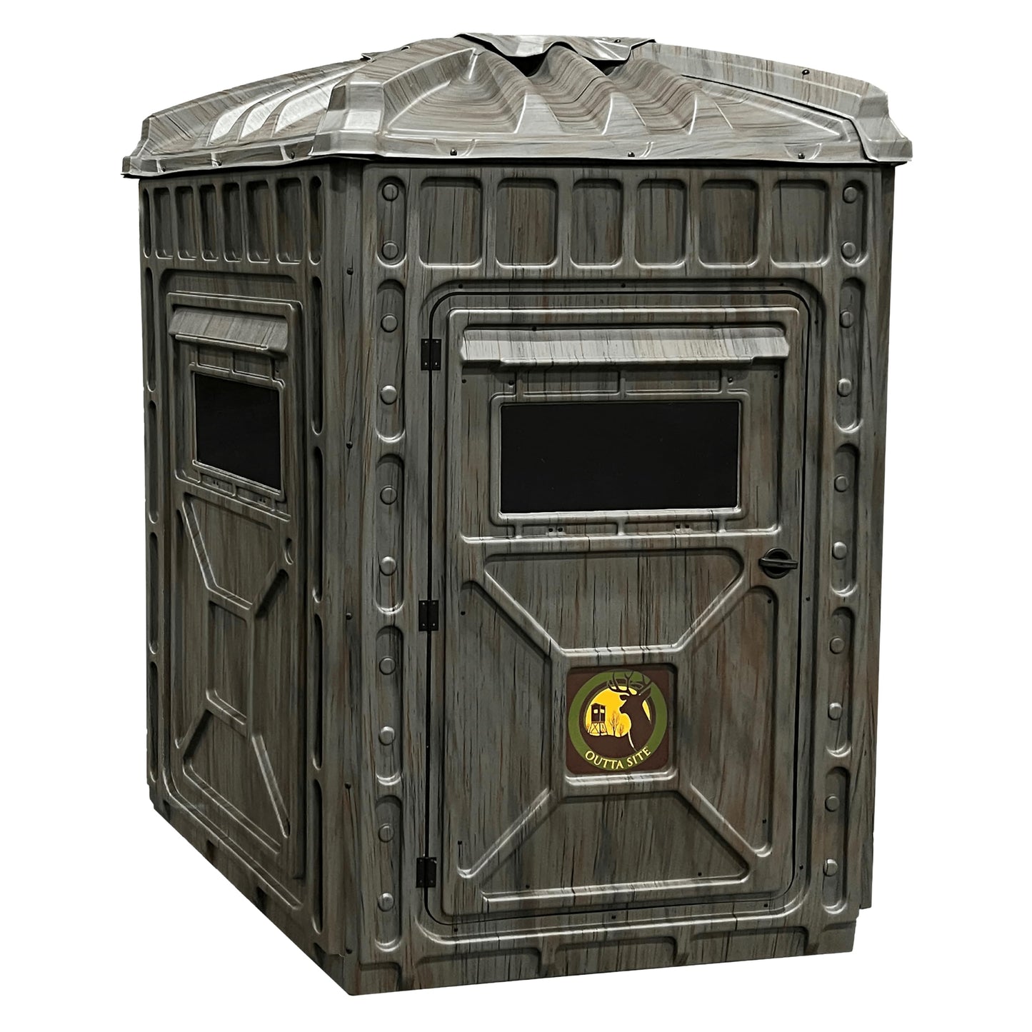 Outta Site Hunting Blind – 4 & 5 Sided High Density Plastic Hunting Blind – 1-2 & 2-3 Person Hard-Sided Ground Blind for Deer, Turkey Hunting – 360 Views – Arctic Snow Camo, Habitat Olive, Thicket Oak