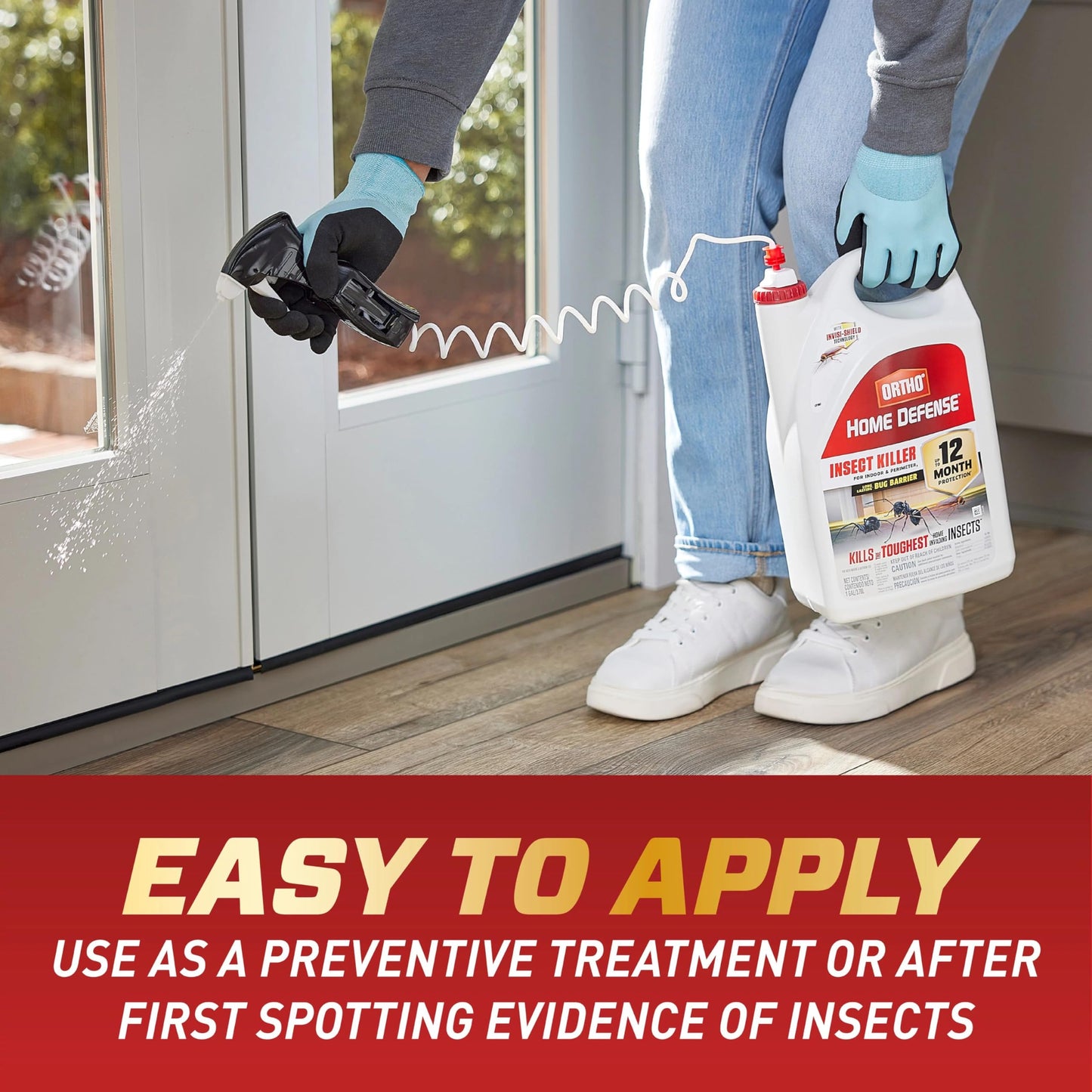 Ortho Home Defense Insect Killer for Indoor & Perimeter2 - With Comfort Wand, Long-Lasting Control, Kills Ants, Cockroaches, Spiders, Fleas & Ticks, Non-Staining, Odor Free, 1.1 gal., 2-Pack