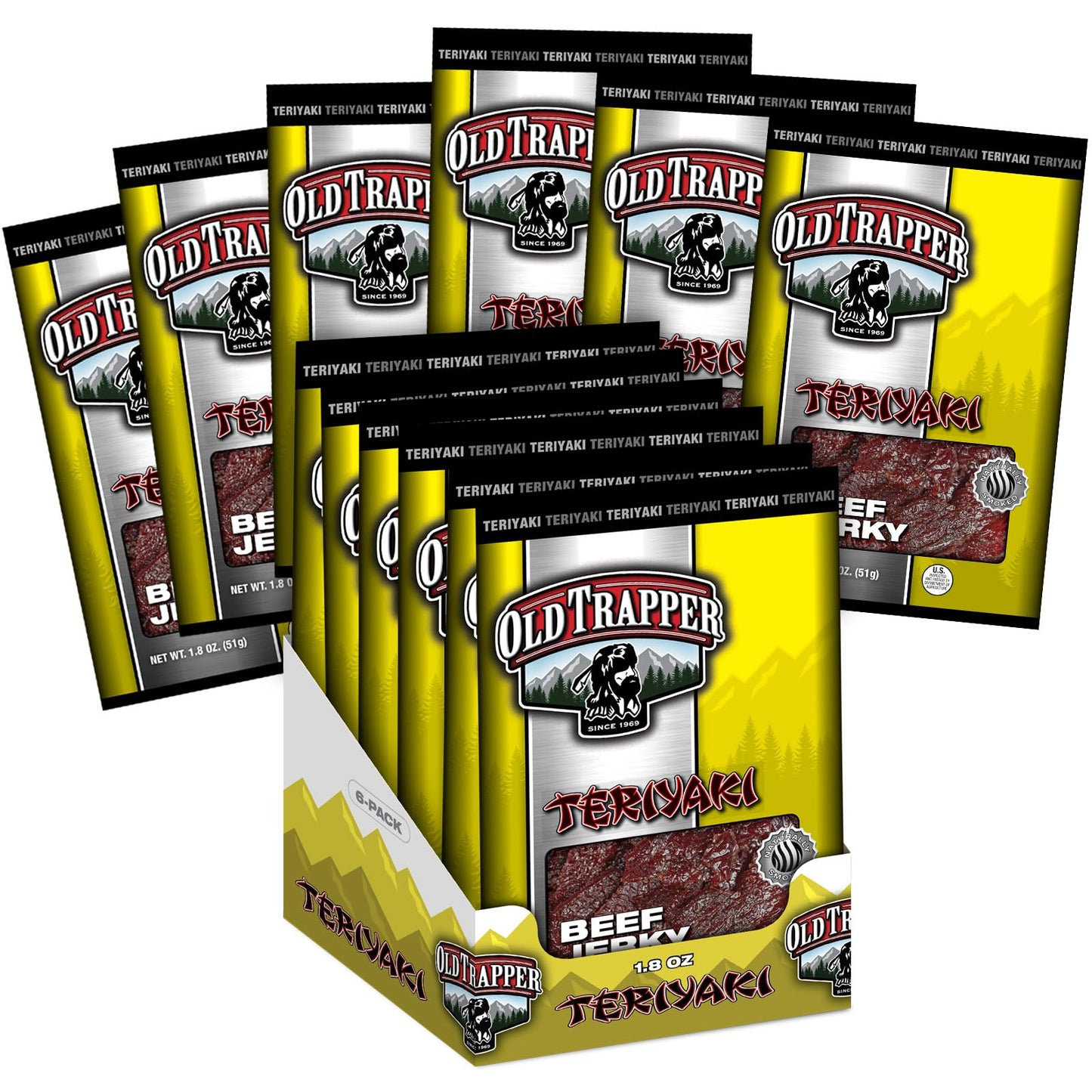Old Trapper Beef Jerky, Old-Fashioned 10-Ounce Bag, Tender Meat Snacks for Lunches or Between Meals, 11 Grams of Protein, Zero Grams of Fat, and 70 Calories per Ounce (Pack of One)
