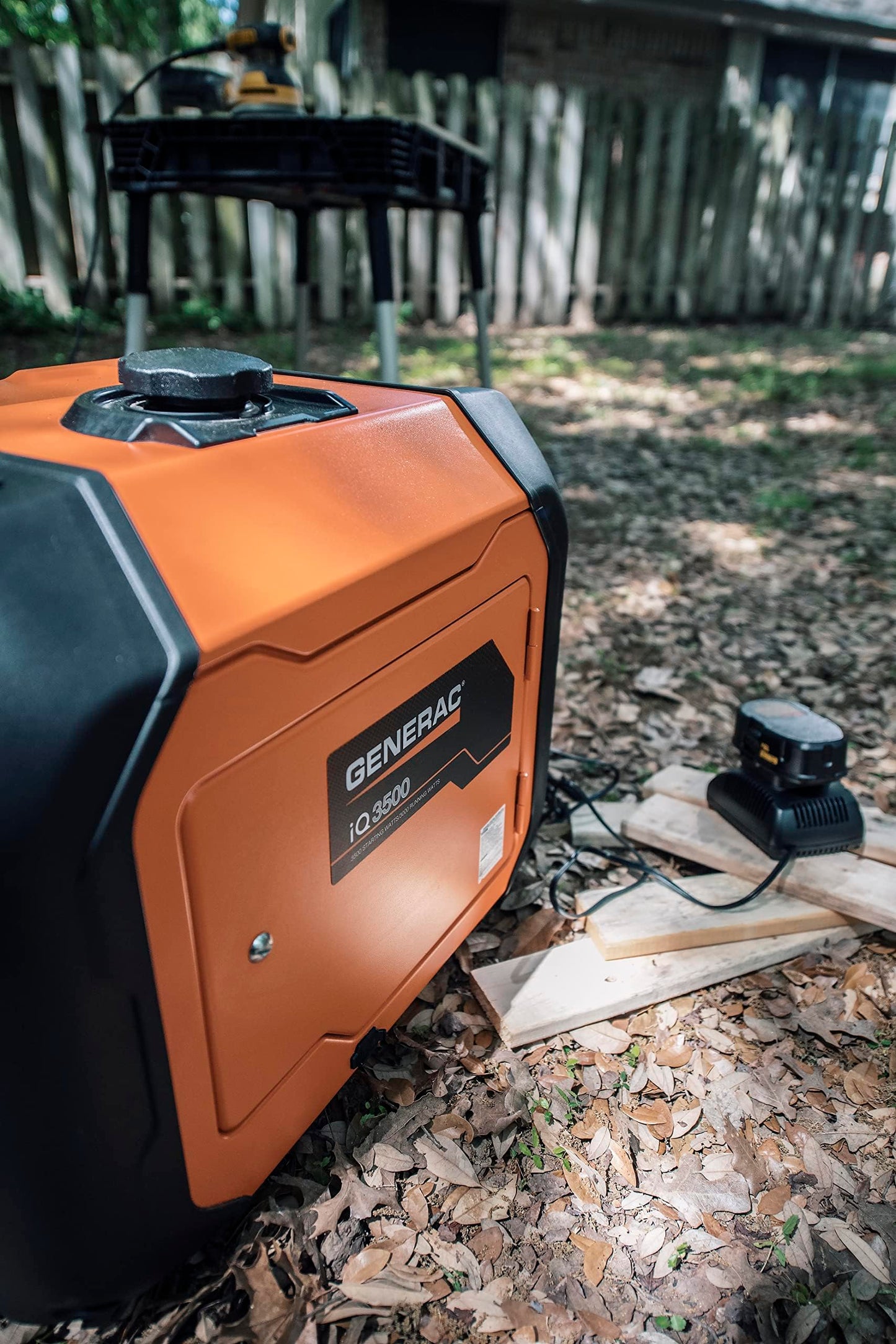 Generac 3,300-Watt Gas-Powered Portable Inverter Generator - Lightweight Design - USB Ports for Mobile Device Charging - COsense Technology - Perfect for Home use - Orange/Black