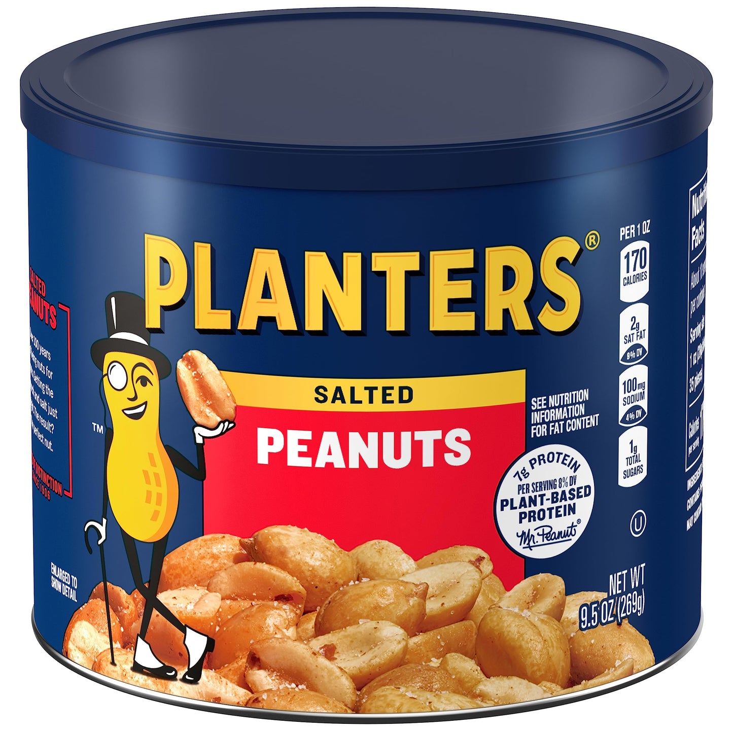 PLANTERS Peanuts, Lightly Salted Peanuts, Dry Roasted, Snacks for Adults, (6 ct Pack, 2.2 lb Containers)