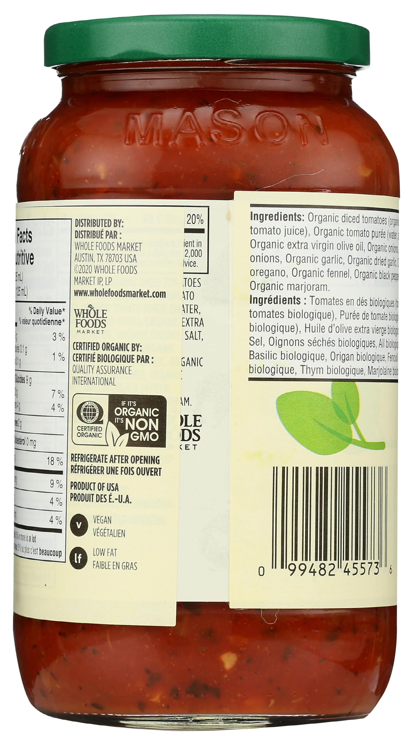 365 by Whole Foods Market, Organic Marinara Pasta Sauce, 25 OZ