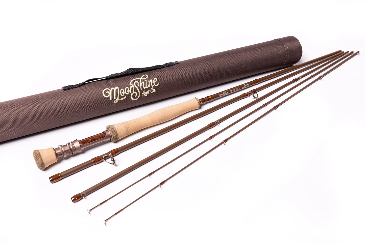 Moonshine Rod Co. Fly Fishing Rod with Carrying Case and Extra Rod Tip Section, Slow-Medium-Fast Action