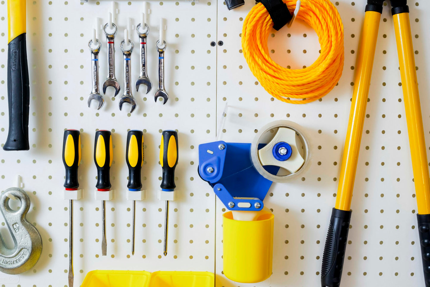WallPeg Pegboard Wall Organizer - 96” Wide | 4 Pack 24”x16” Heavy Duty Plastic Peg Boards | Made in USA | Garage Tool Storage, Workshop, Craft Room, Office Wall Organizer | Tuff Peg-Board Panels