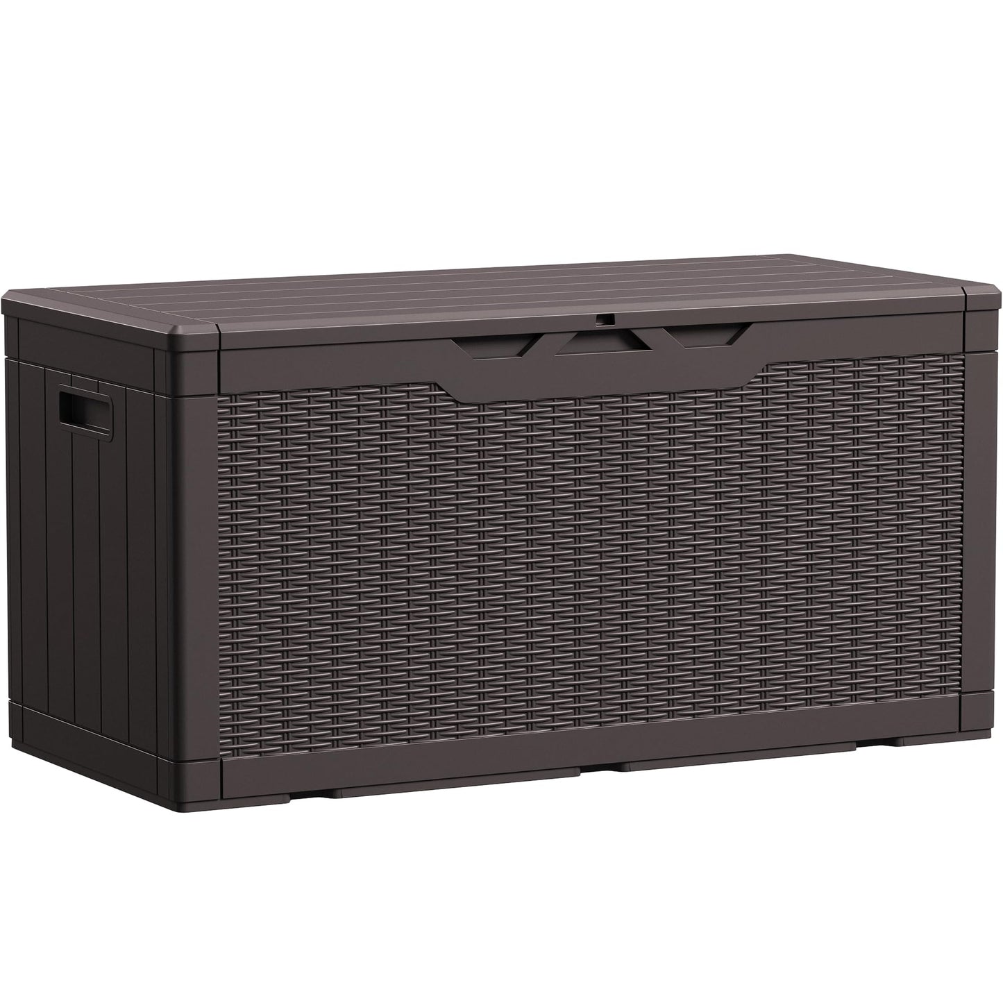 Devoko 100 Gallon Waterproof Large Resin Deck Box Indoor Outdoor Lockable Storage Container for Patio Furniture Cushions Garden Tools (100 Gallon, Black)