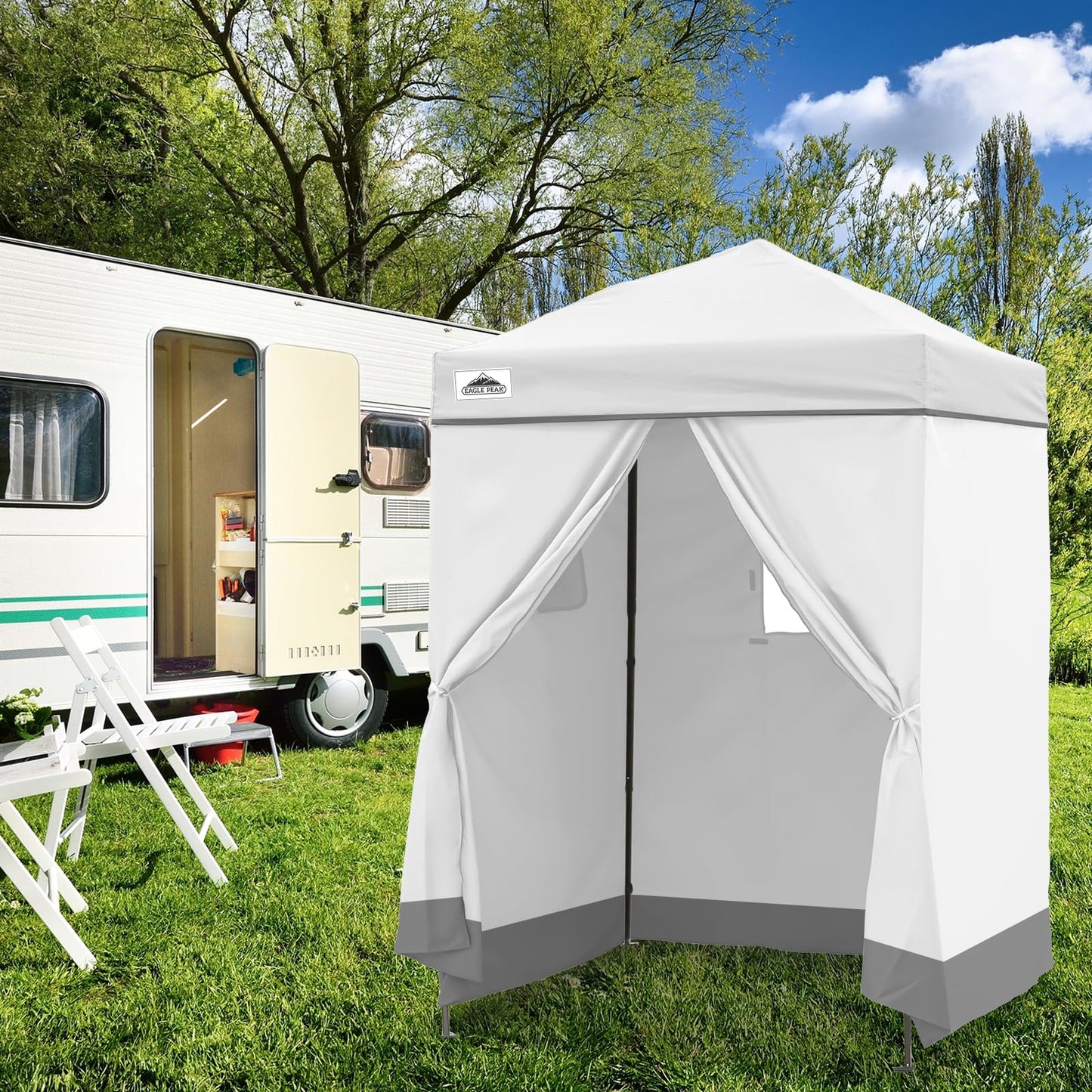 EAGLE PEAK Flex Compact 4x4 Pop-up Canopy Changing Room, Portable Dressing Room, Privacy Changing Tent for Indoor Fashion Photoshoots, Camping, or Pool, Purple