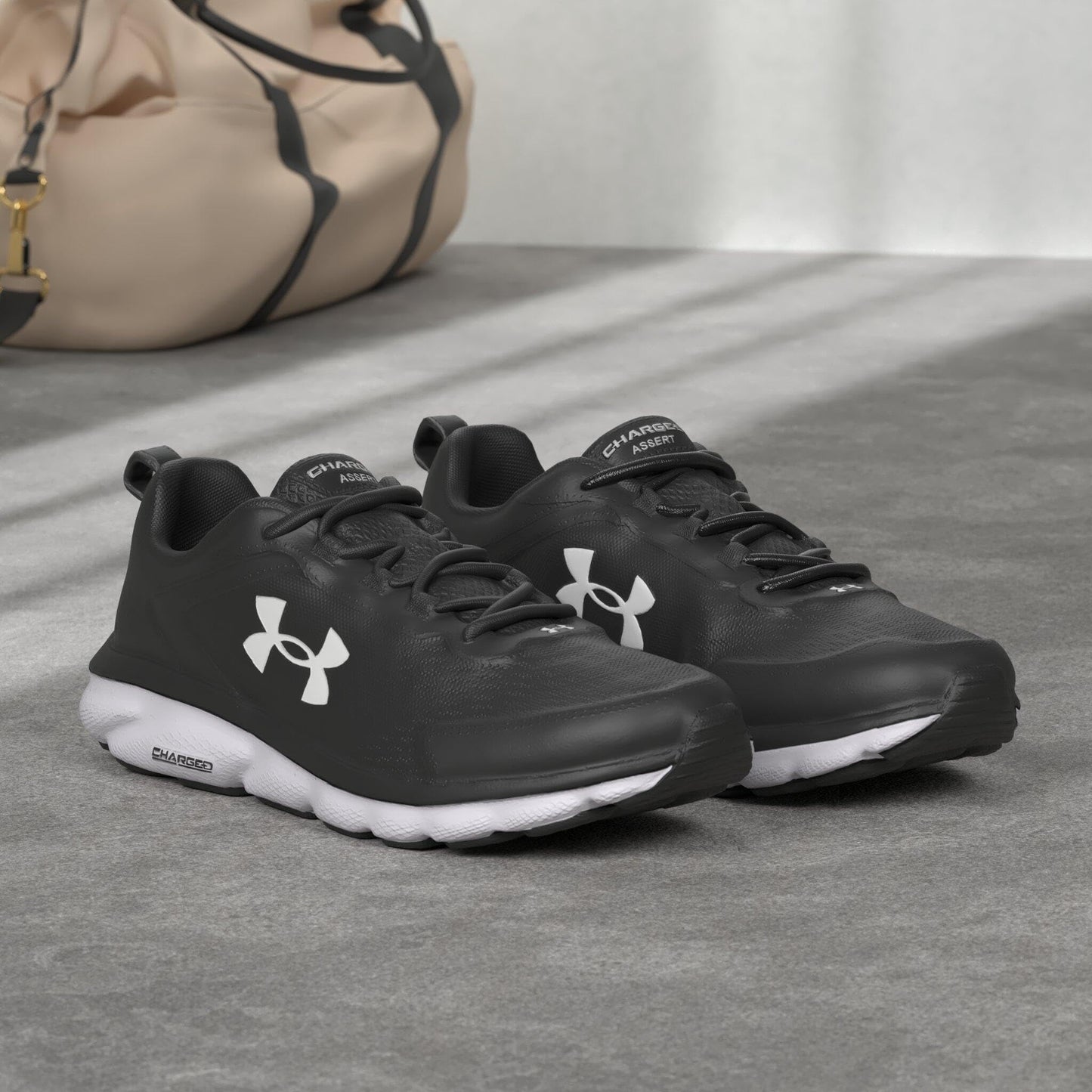 Under Armour Men's Charged Assert 9, Black (001)/White, 11.5 X-Wide US