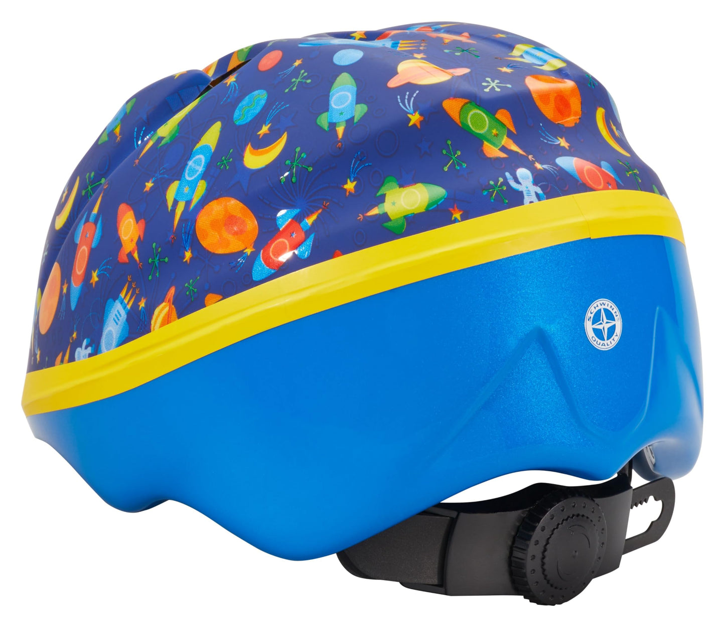 Schwinn Classic Bike Helmet for Kids, Blue Space Design, 44-50 cm Helmet for Kids Ages 1-3, Ultra Lightweight, Adjustable Dial, Full Coverage with Vented Airflow, Infant and Toddler Bike Helmet