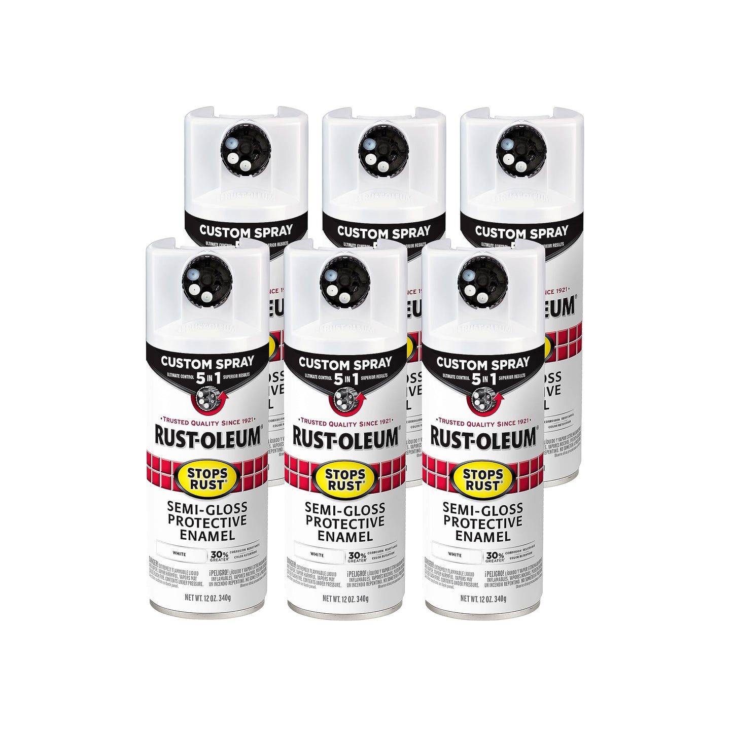Rust-Oleum 376892 Stops Rust Custom Spray 5-in-1 Spray Paint, 12 oz, Gloss Leather Brown