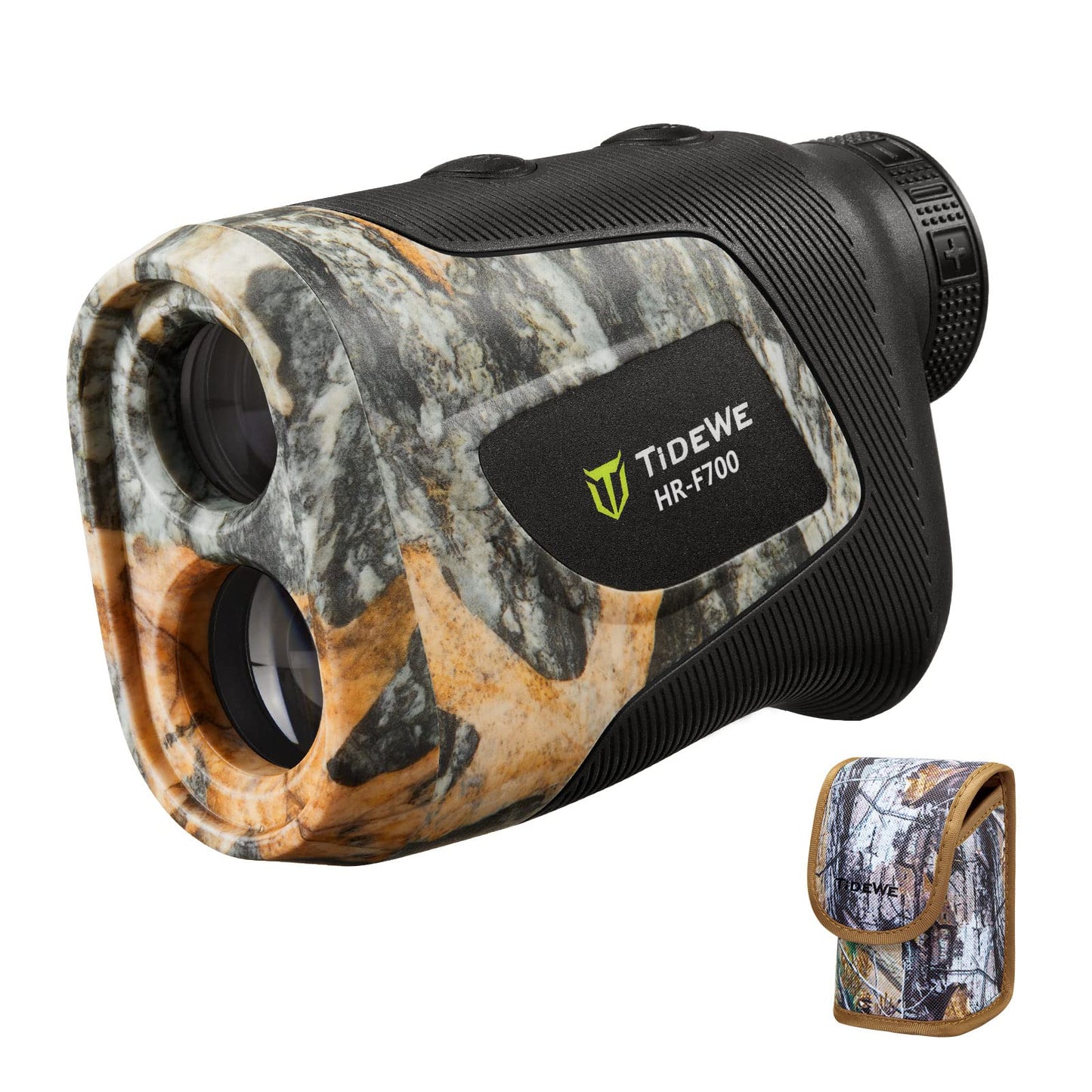 TIDEWE Hunting Rangefinder with Rechargeable Battery, 700/1000Y Camo Laser Range Finder 6X Magnification, Distance/Angle/Speed/Scan Multi Functional Waterproof Rangefinder with Case