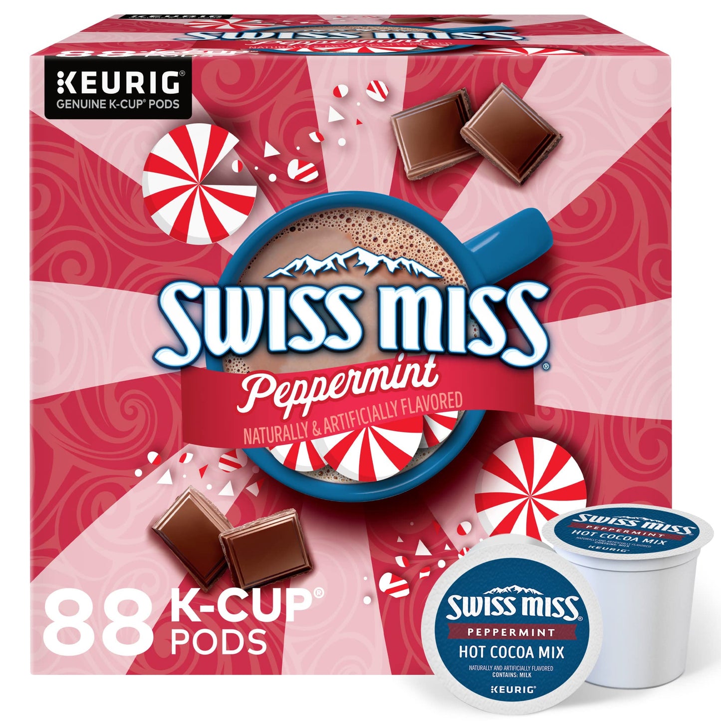 Swiss Miss Milk Chocolate Hot Cocoa, Single-Serve Keurig K-Cup Pods, Hot Chocolate, 44 Count