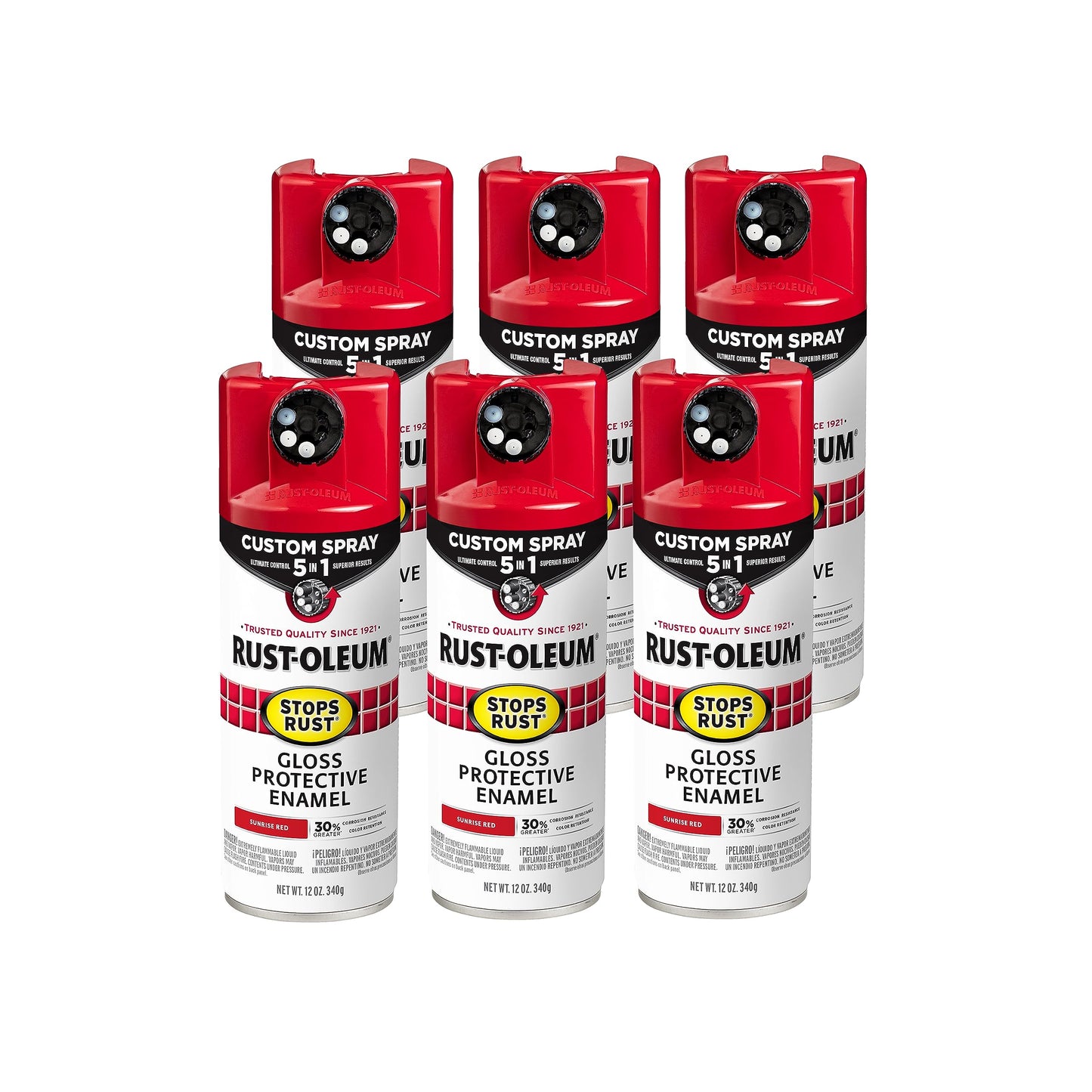 Rust-Oleum 376892 Stops Rust Custom Spray 5-in-1 Spray Paint, 12 oz, Gloss Leather Brown