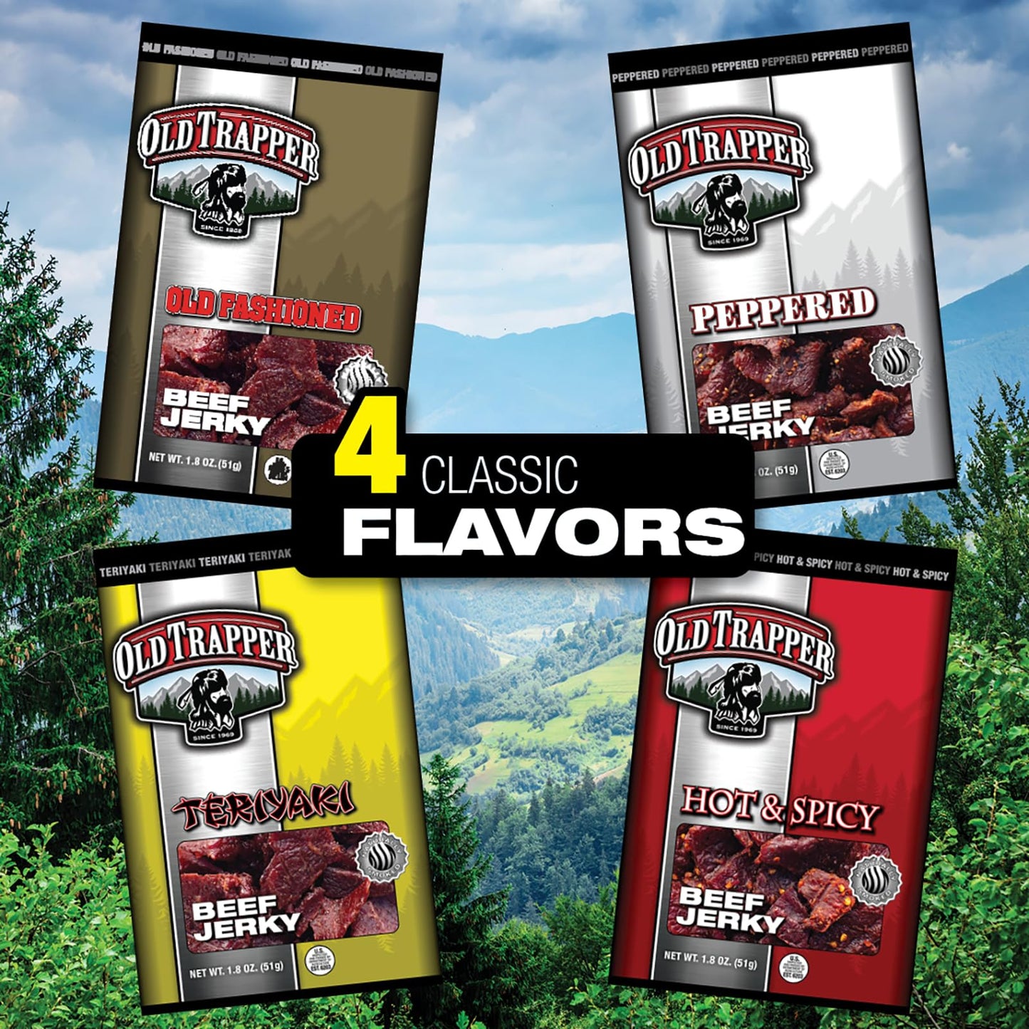 Old Trapper Beef Jerky, Old-Fashioned 10-Ounce Bag, Tender Meat Snacks for Lunches or Between Meals, 11 Grams of Protein, Zero Grams of Fat, and 70 Calories per Ounce (Pack of One)