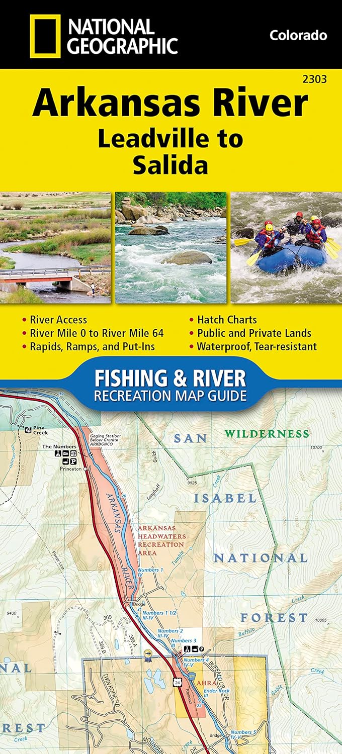 Arkansas River, Leadville to Salida Map (National Geographic Fishing & River Map Guide, 2303)