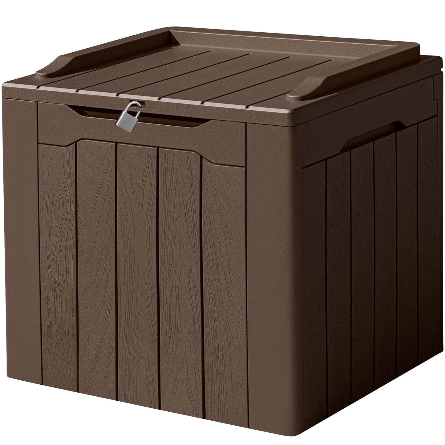 Devoko 100 Gallon Waterproof Large Resin Deck Box Indoor Outdoor Lockable Storage Container for Patio Furniture Cushions Garden Tools (100 Gallon, Black)