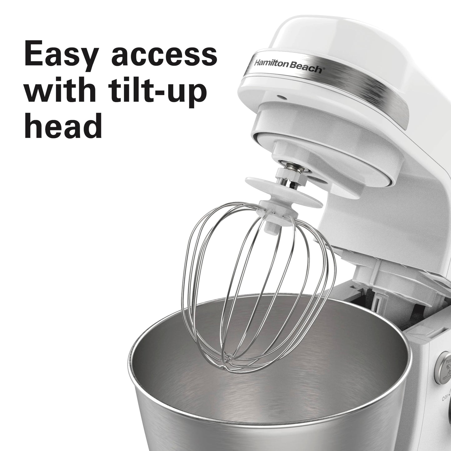 Hamilton Beach Electric Stand Mixer, 4 Quarts, Dough Hook, Flat Beater Attachments, Splash Guard 7 Speeds with Whisk, Black