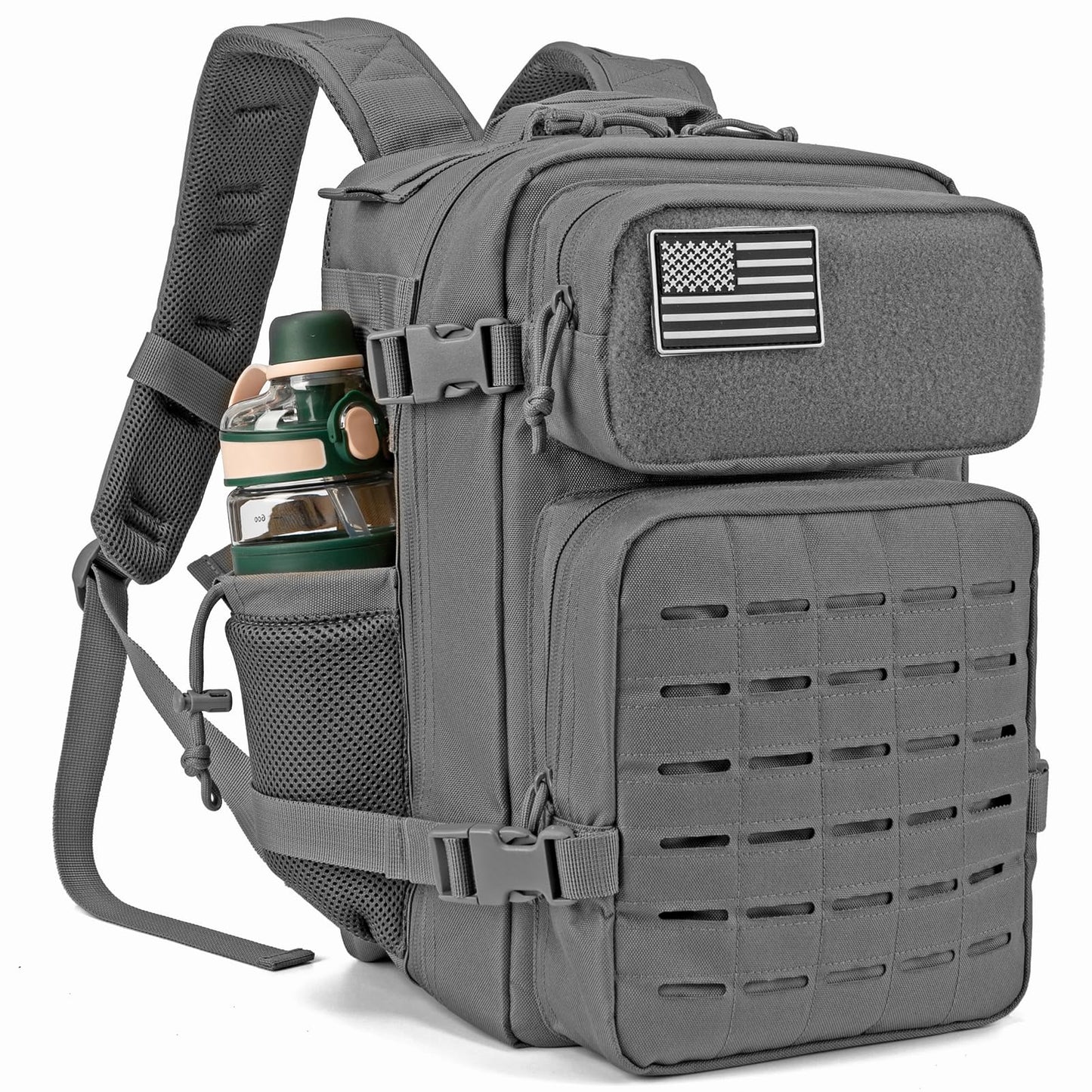 QT&QY 25L/35L/45L Military Tactical Backpack For Men Molle Daypack 3 Day Bug Out Bag Hiking Rucksack With Bottle Holder