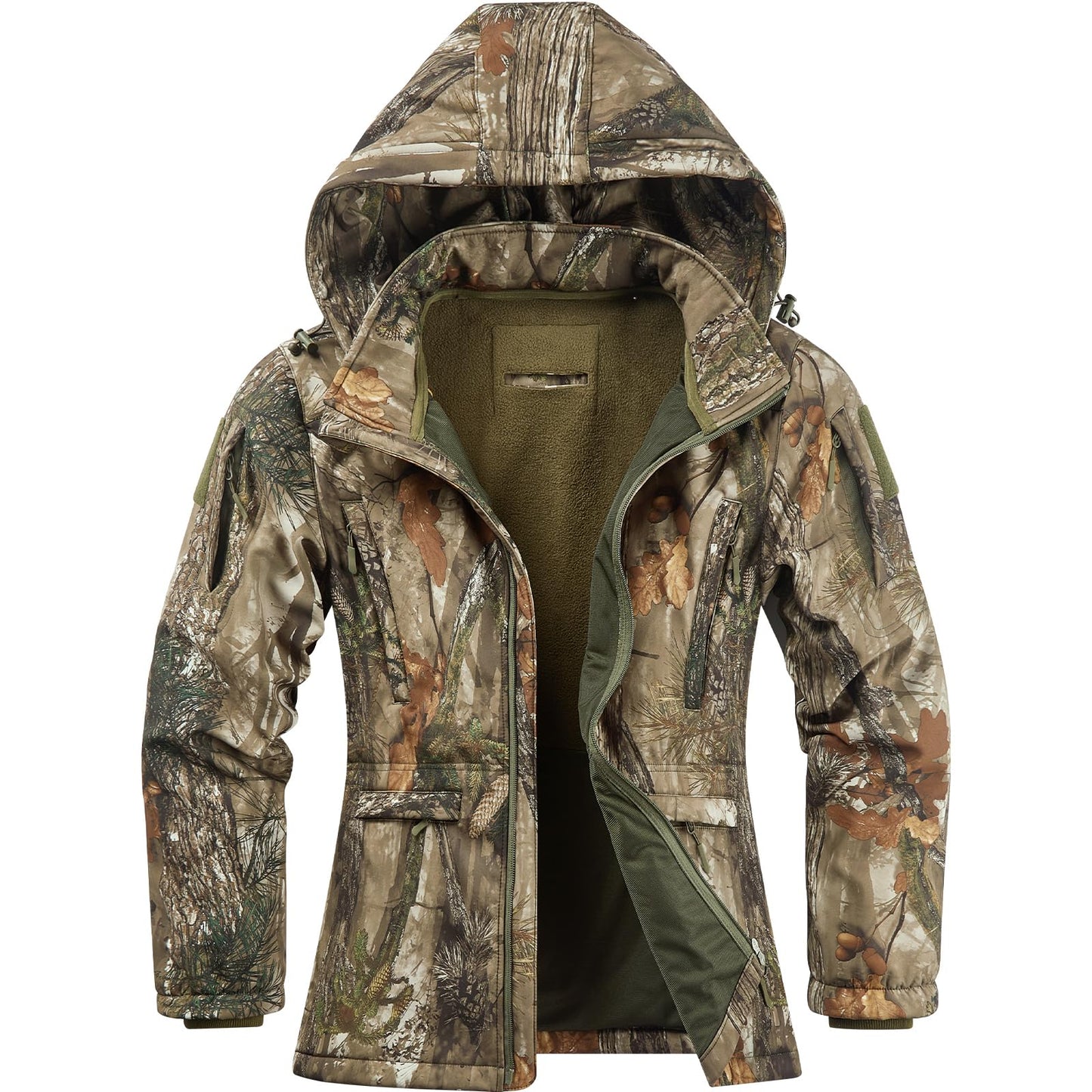 NEW VIEW Womens Hunting Clothes, Upgraded Ultra-Quiet Water Resistant Camo Hunting Jacket for Duck Waterfowl Deer Hunting