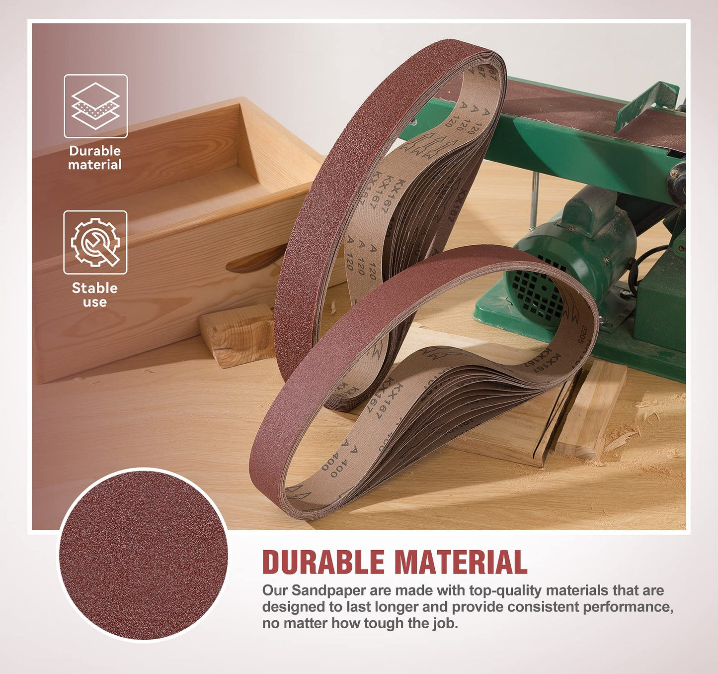 S SATC 3x18 Sanding Belts 20PCS Belt Sander Paper Aluminum Oxide (3 Each of 60/80/120/150/240/400 Grits & 2 of 40 Grits) Ideal for Wood Metal Paint Sanding