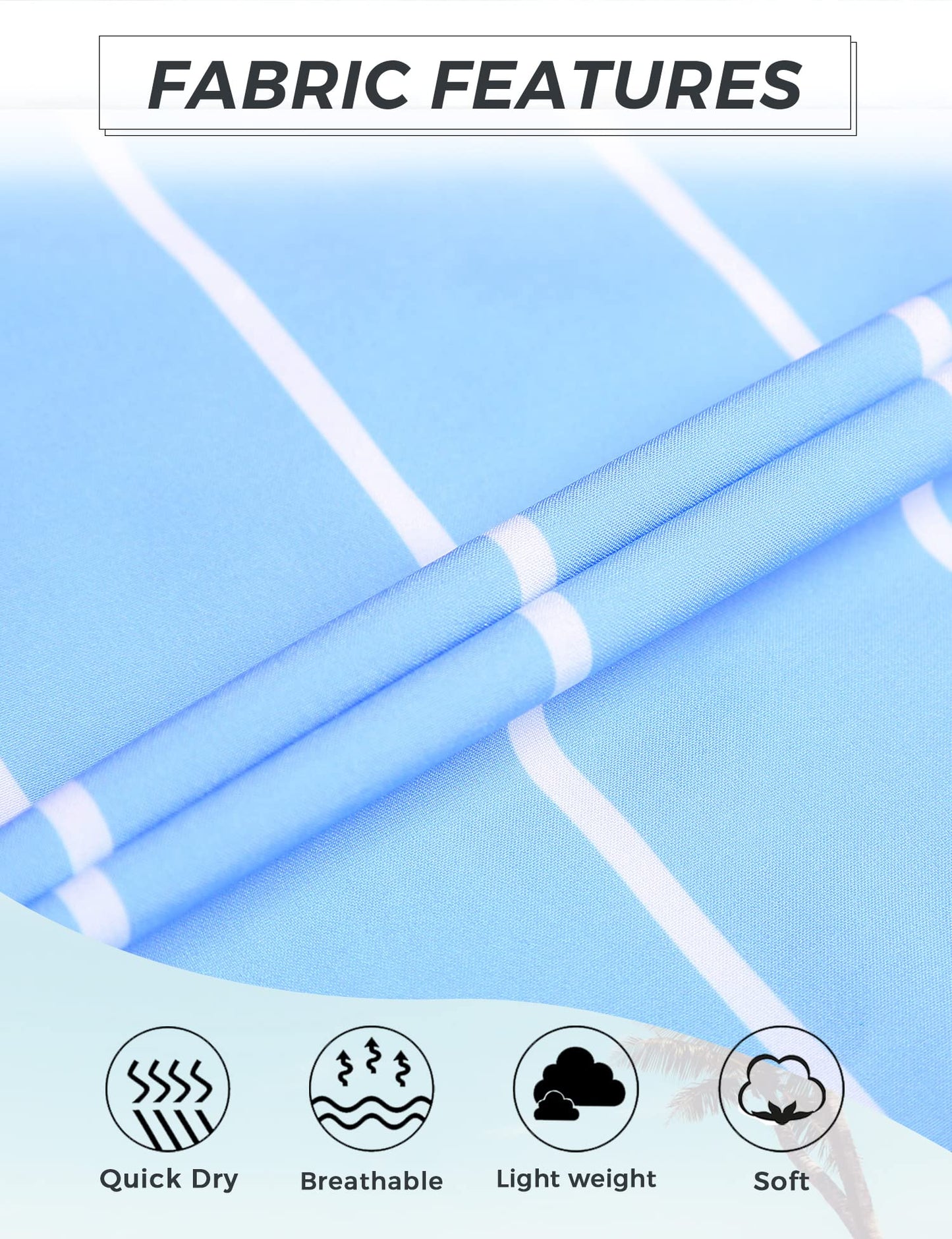 ELETOP Men's Swim Trunks Quick Dry Bathing Suit Swimming Board Shorts Mesh Lining Beach Swimwear Stripe Blue XL