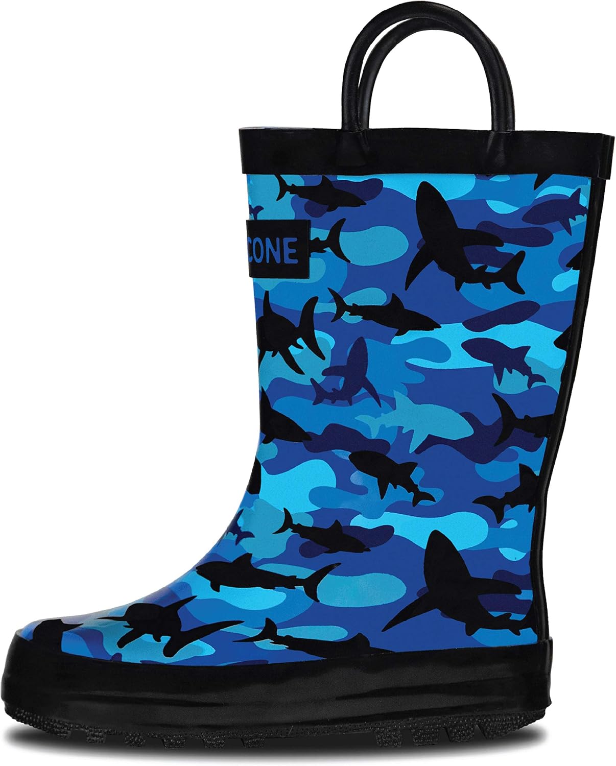 Lone Cone Kids Rain Boots for Girls & Boys – Waterproof Natural Rubber Toddler Rain Boots with Non-Slip Outsole & Easy Pull Handles – Solid, Pattern & Glitter Designs