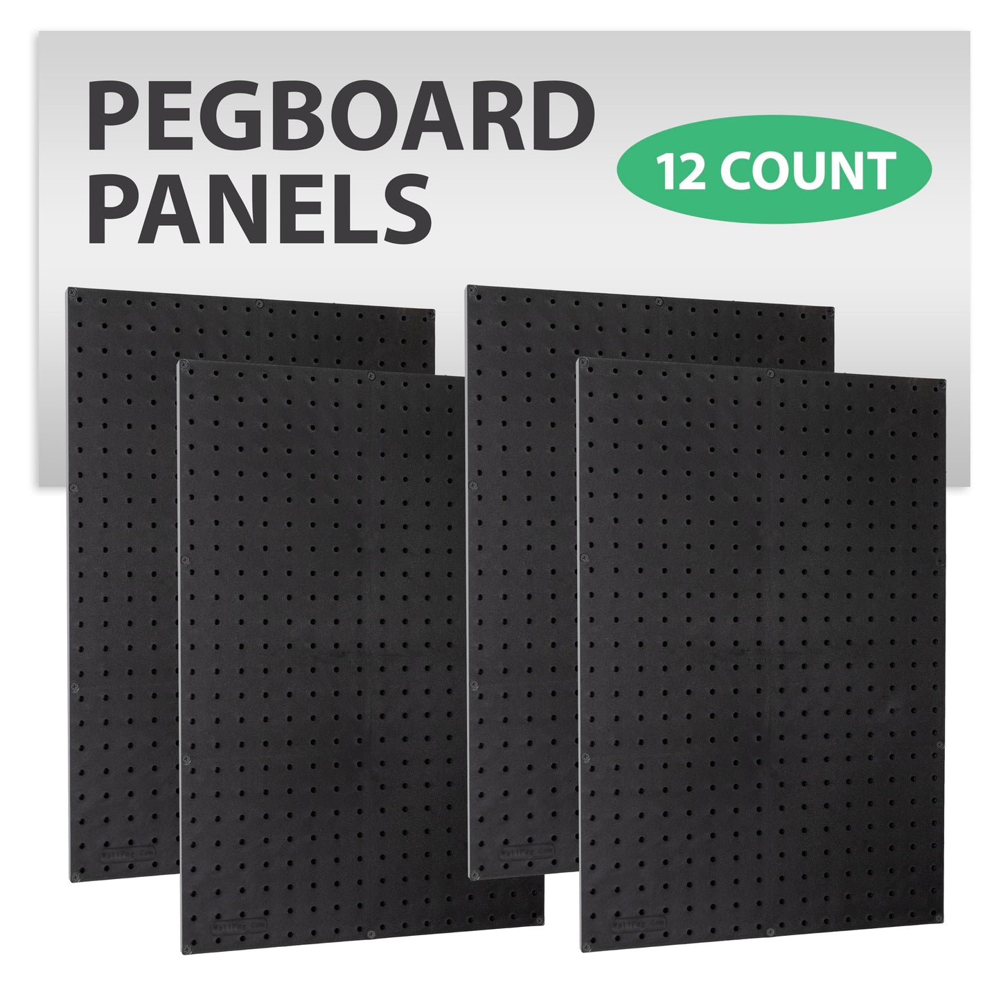 WallPeg Pegboard Wall Organizer - 96” Wide | 4 Pack 24”x16” Heavy Duty Plastic Peg Boards | Made in USA | Garage Tool Storage, Workshop, Craft Room, Office Wall Organizer | Tuff Peg-Board Panels