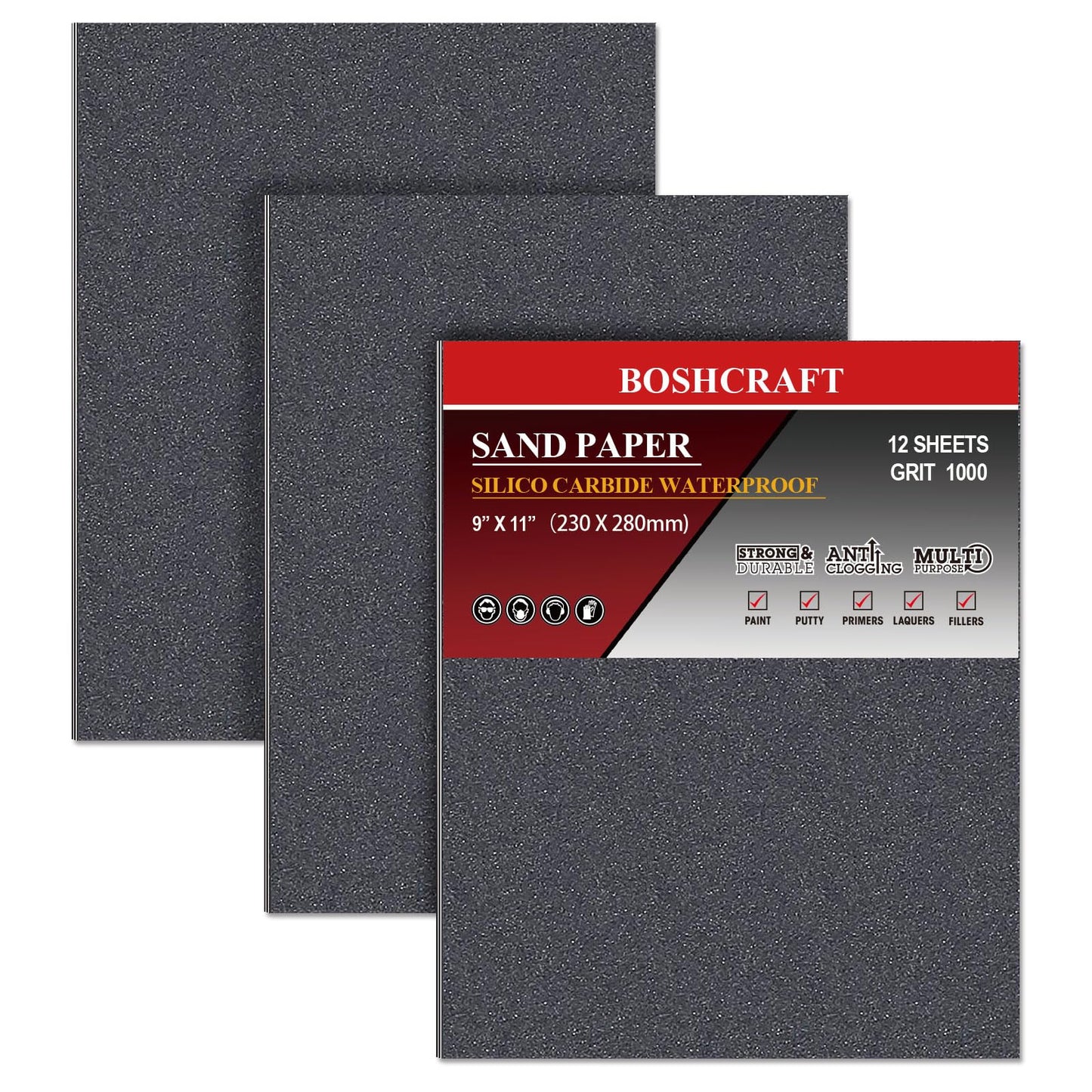 50 Pcs 1/4 Sheet Sandpaper, Premium Sand Paper 80/120/150/220/320/400 Grit Sandpaper Sheet Sand Paper Assortment for Wood Metal Automotive Palm Sanders 5.5" x 4.5"