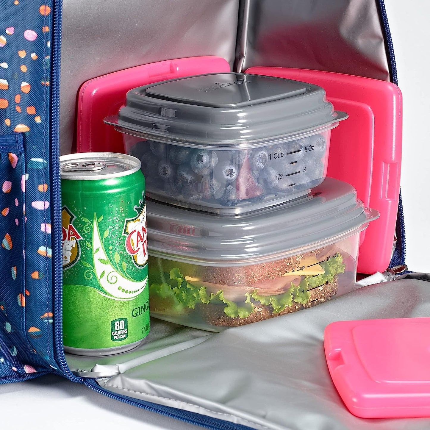 Cool Coolers by Fit & Fresh 4 Pack Slim Ice Packs, Quick Freeze Space Saving Reusable Ice Packs for Lunch Boxes or Coolers, Multi Colored
